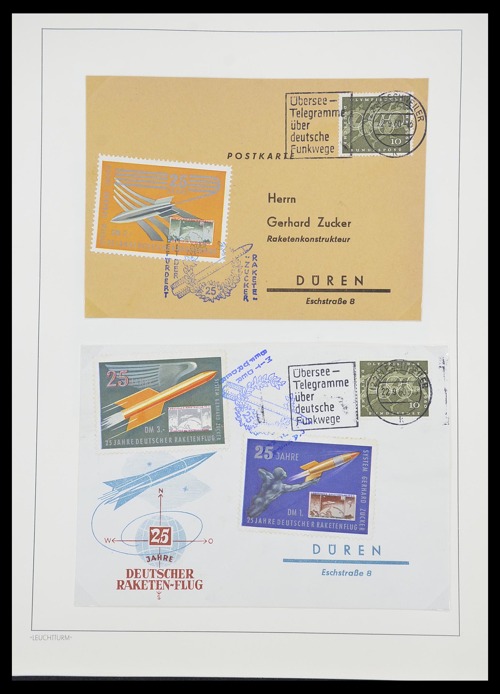 33463 102 - Postzegelverzameling 33463 Raketpost brieven.