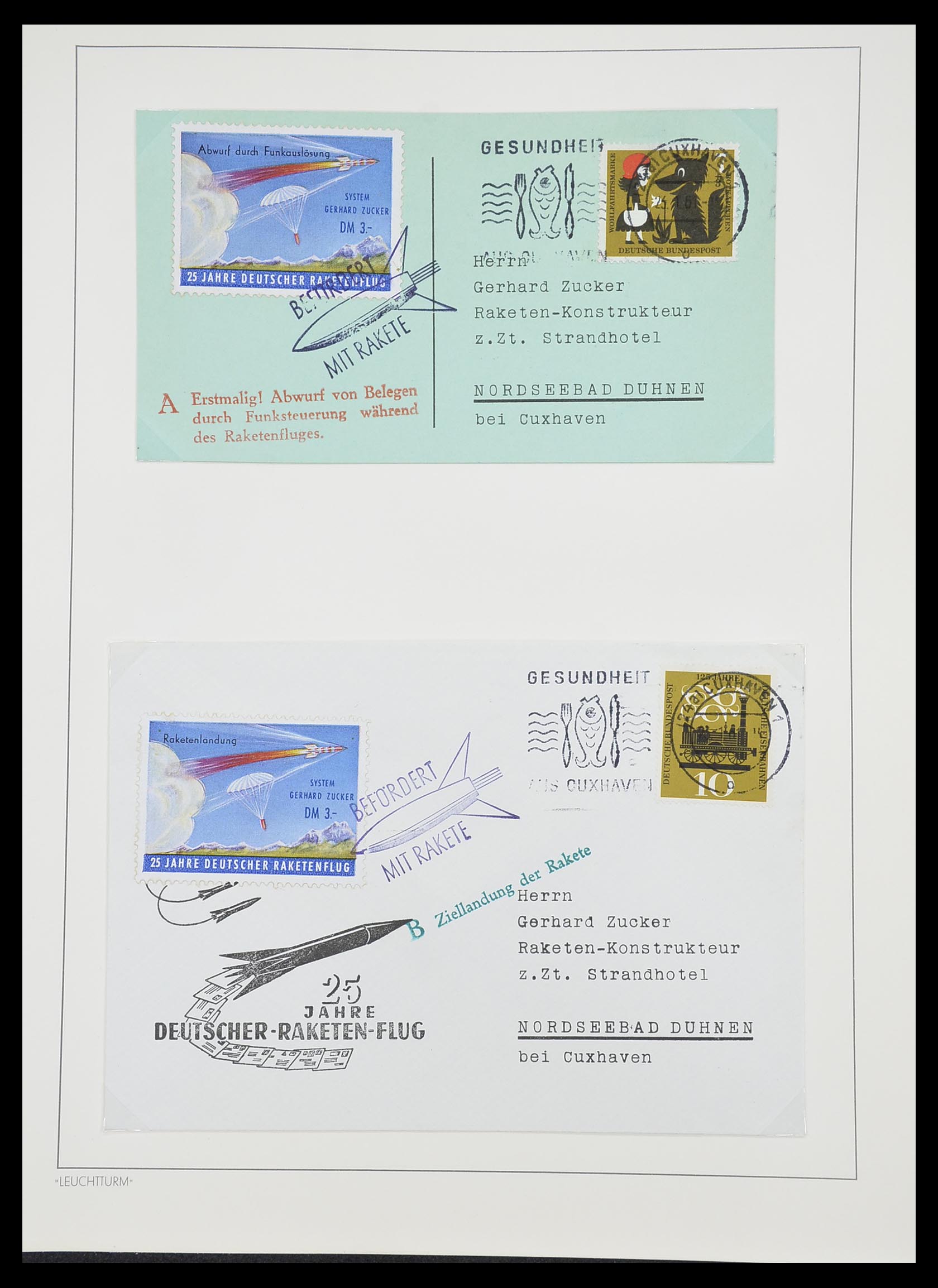 33463 105 - Postzegelverzameling 33463 Raketpost brieven.