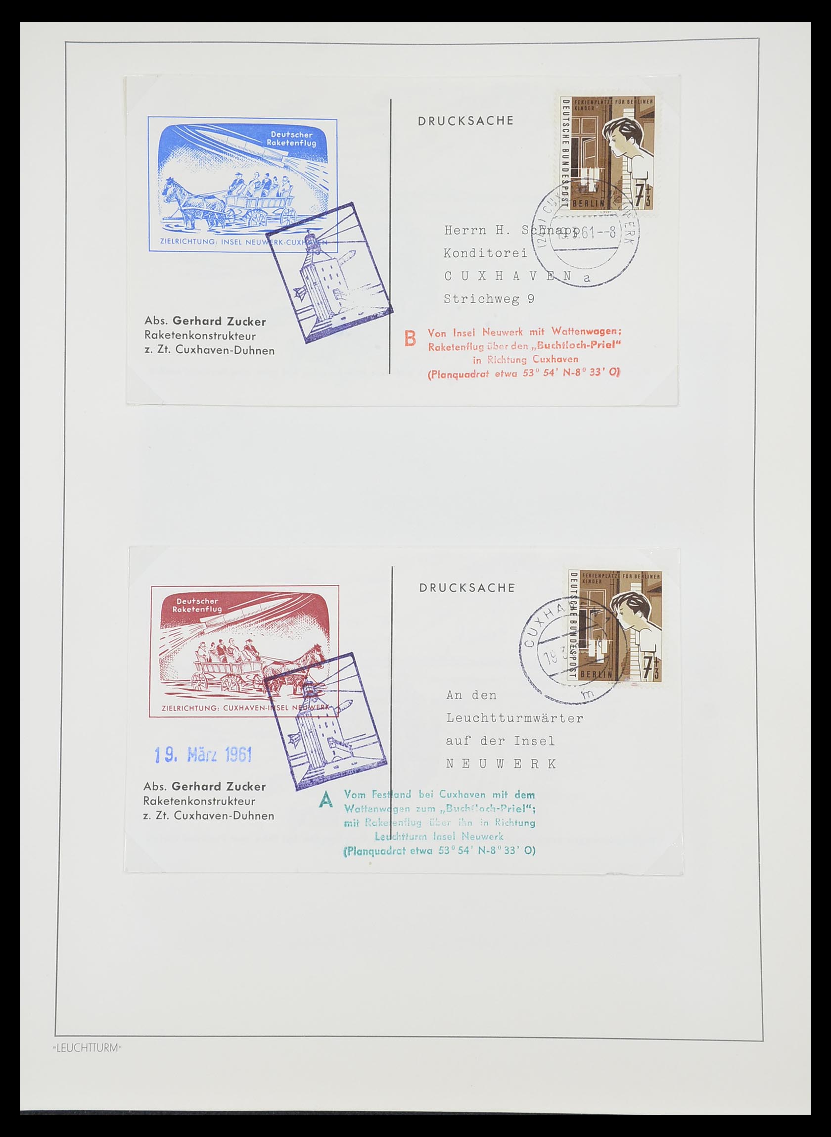 33463 106 - Postzegelverzameling 33463 Raketpost brieven.