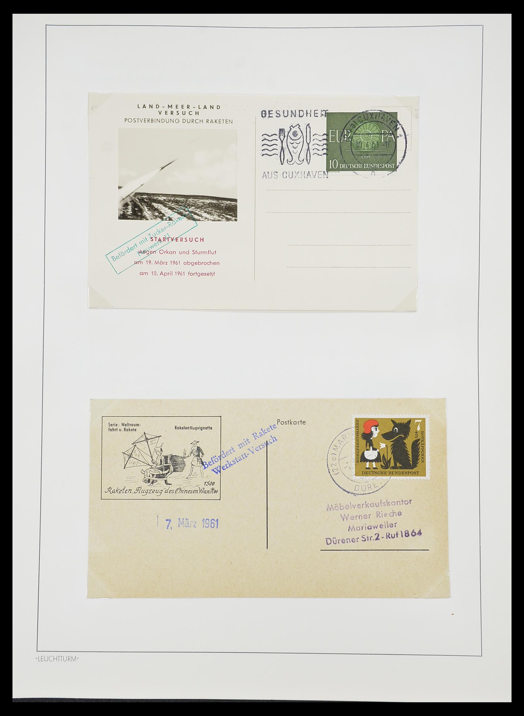 33463 108 - Postzegelverzameling 33463 Raketpost brieven.