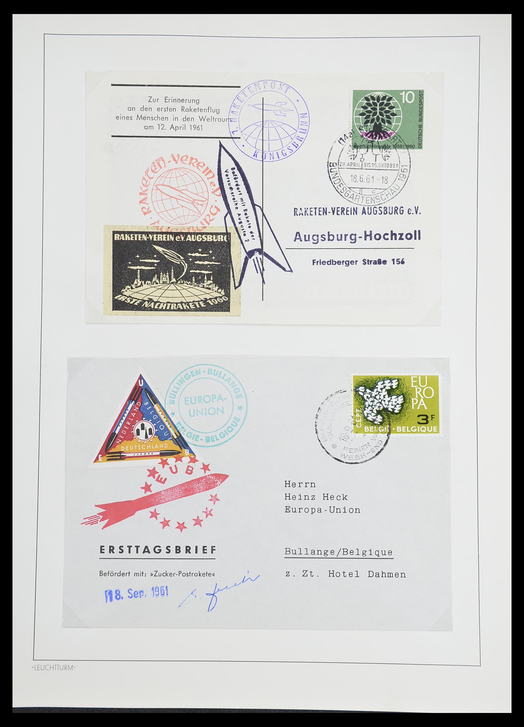 33463 111 - Postzegelverzameling 33463 Raketpost brieven.