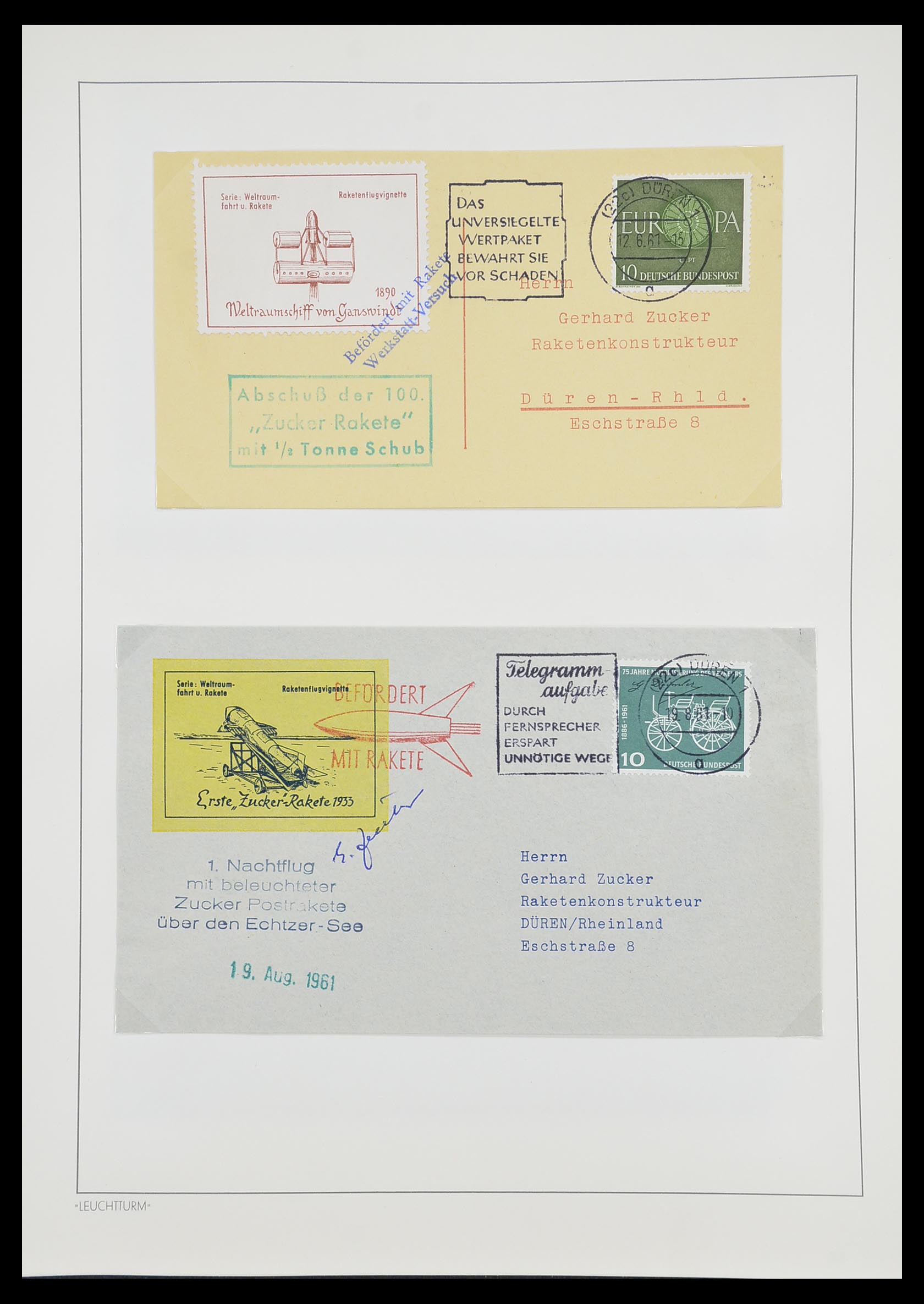 33463 113 - Postzegelverzameling 33463 Raketpost brieven.