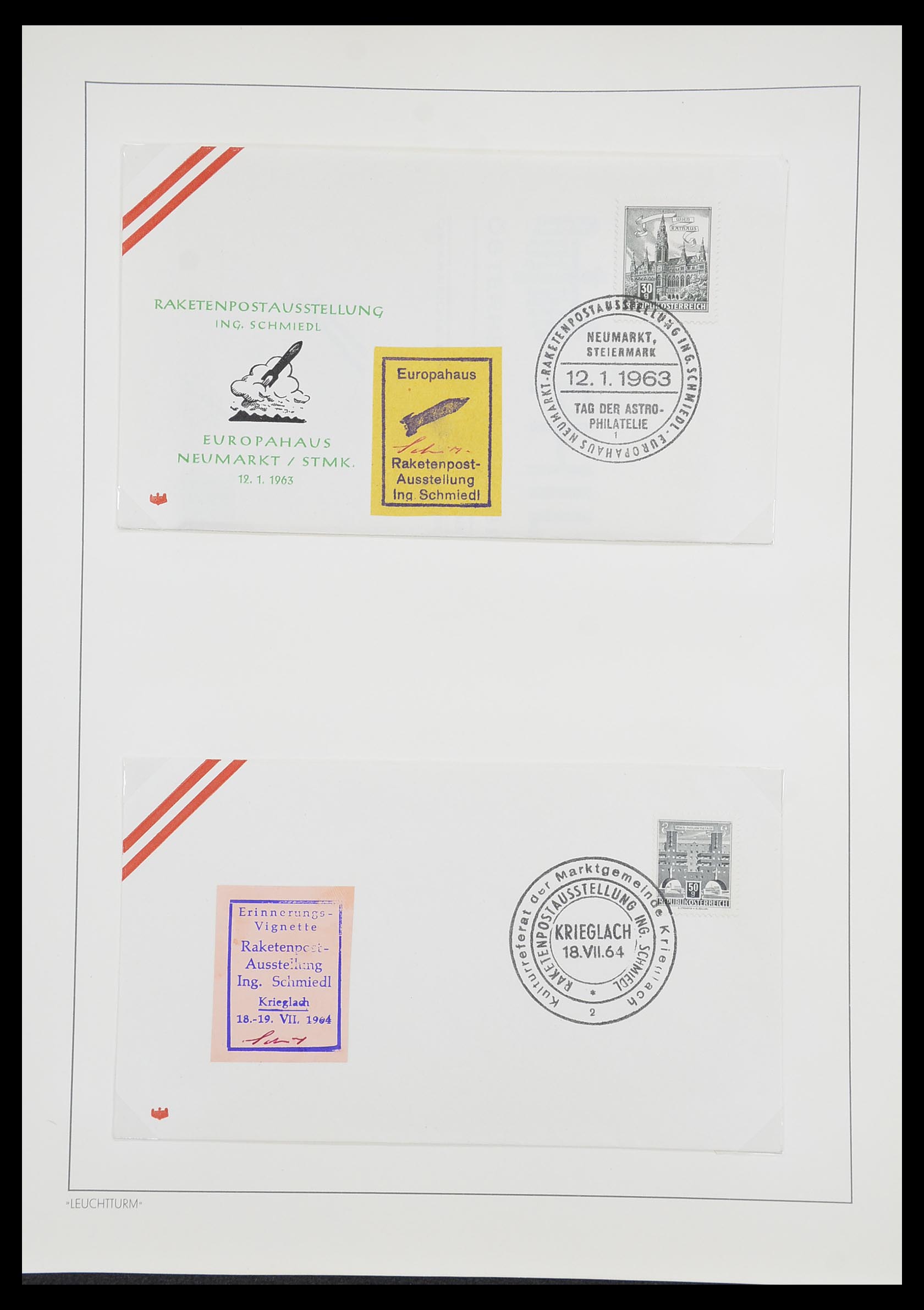 33463 116 - Postzegelverzameling 33463 Raketpost brieven.