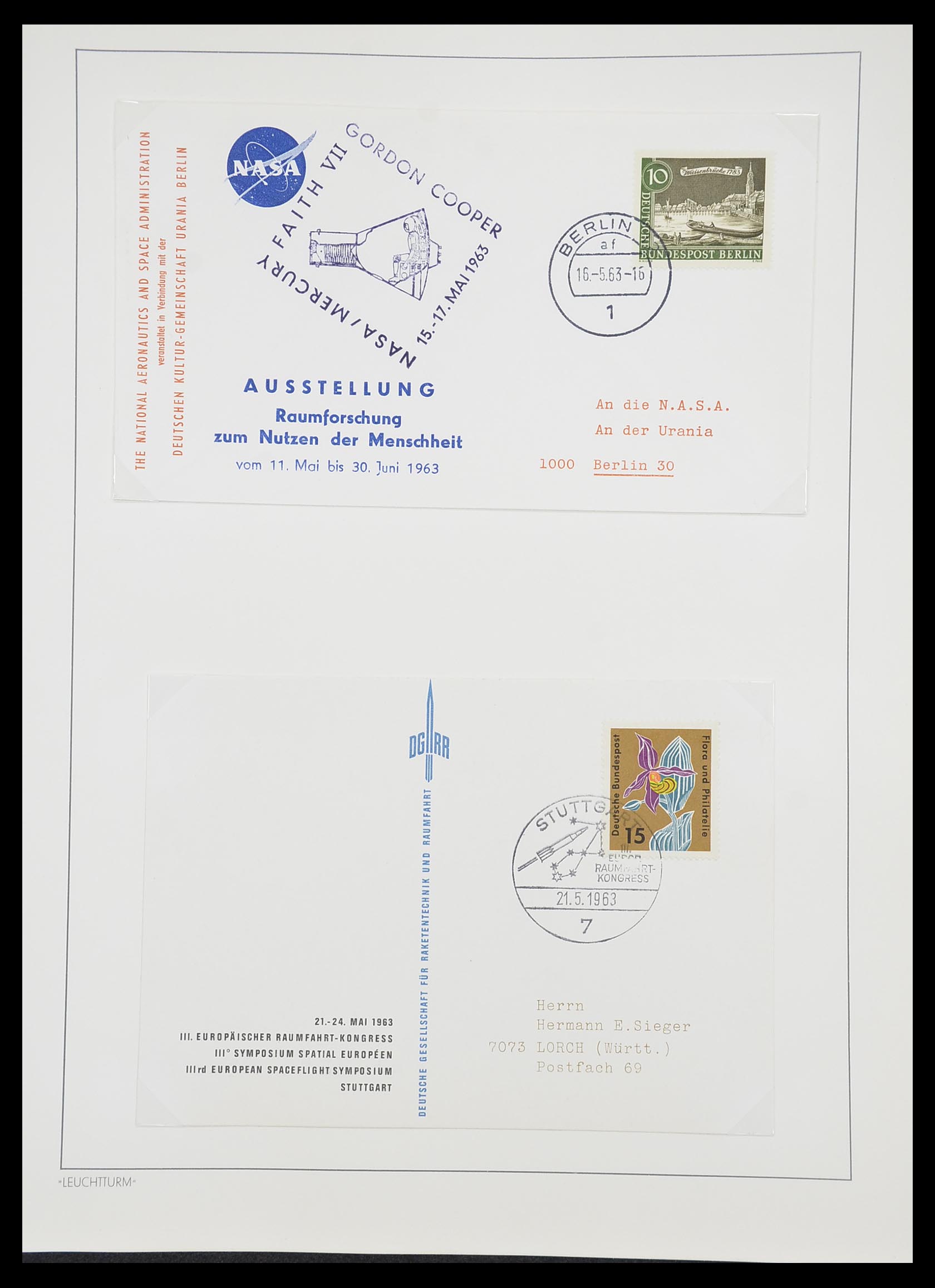 33463 119 - Postzegelverzameling 33463 Raketpost brieven.