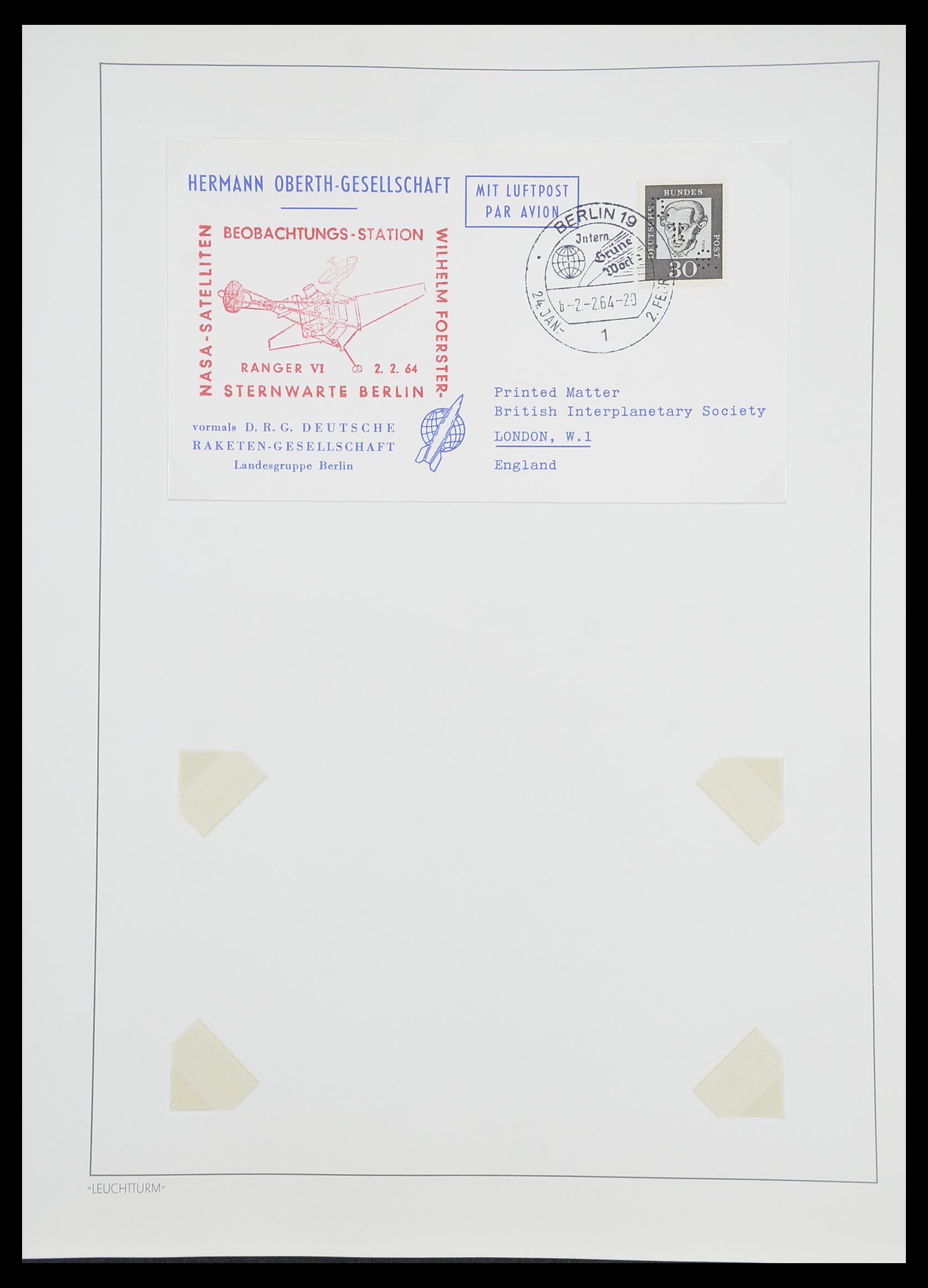 33463 122 - Postzegelverzameling 33463 Raketpost brieven.