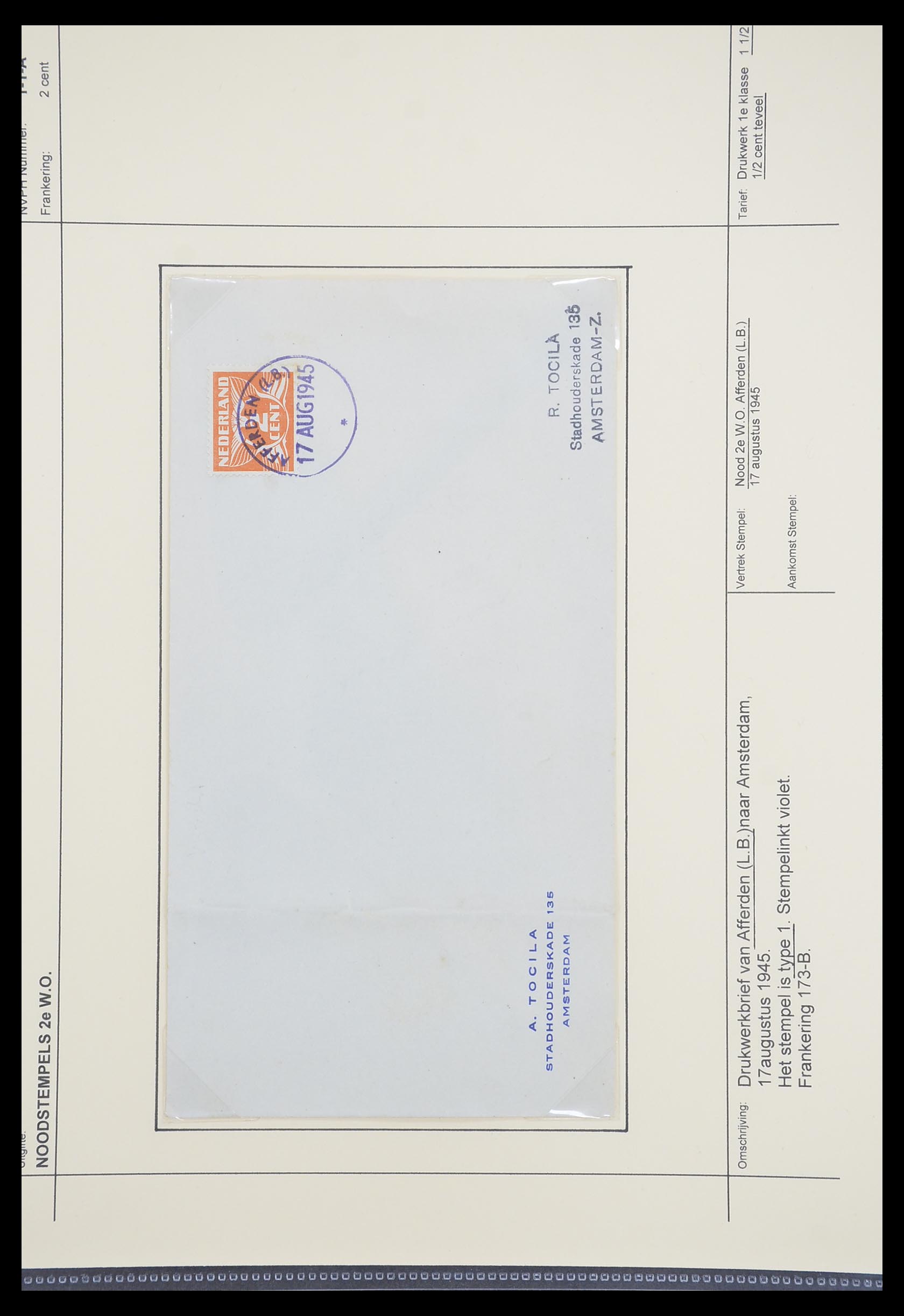 33465 001 - Postzegelverzameling 33465 Nederland brieven 1945.