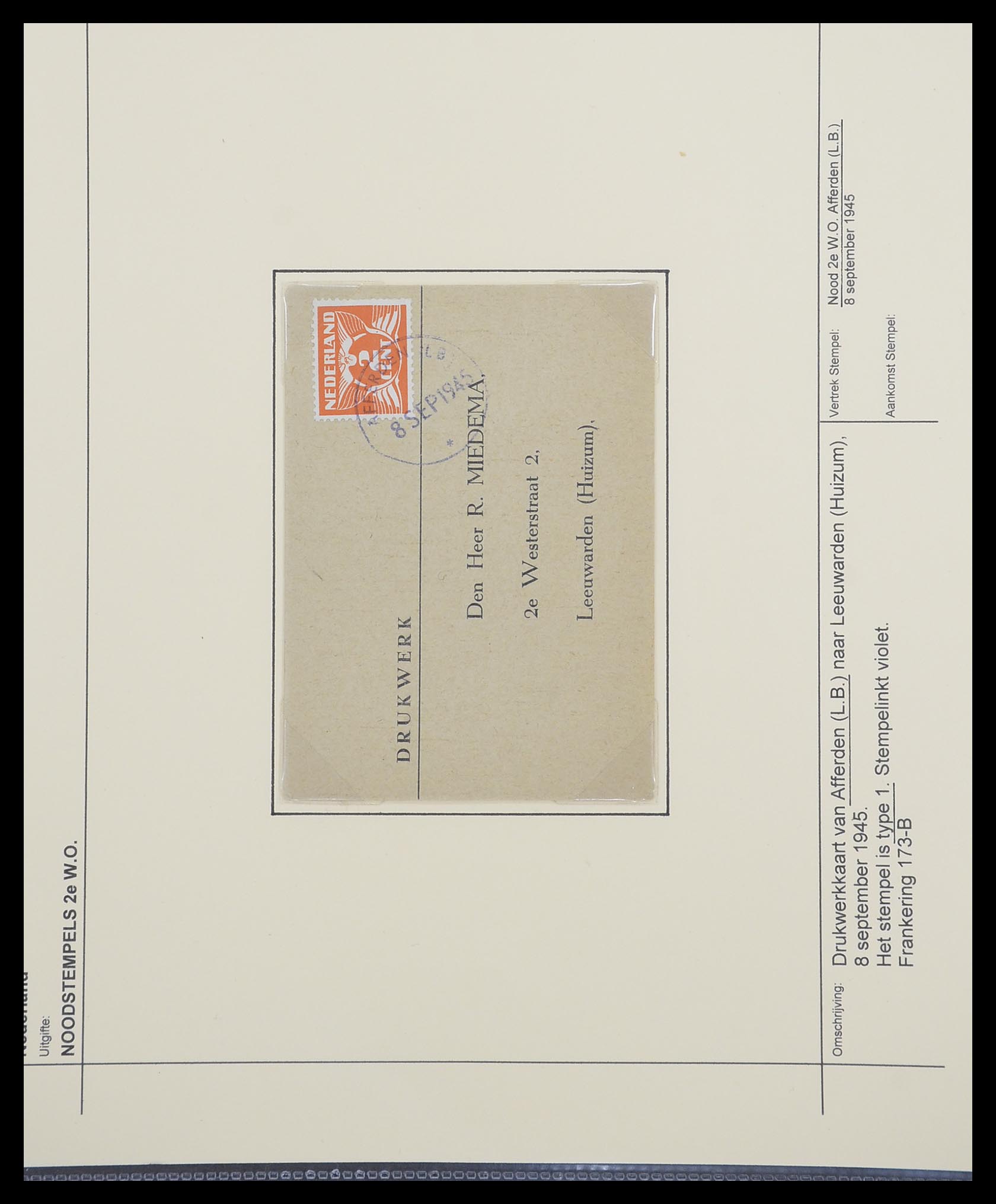 33465 003 - Postzegelverzameling 33465 Nederland brieven 1945.