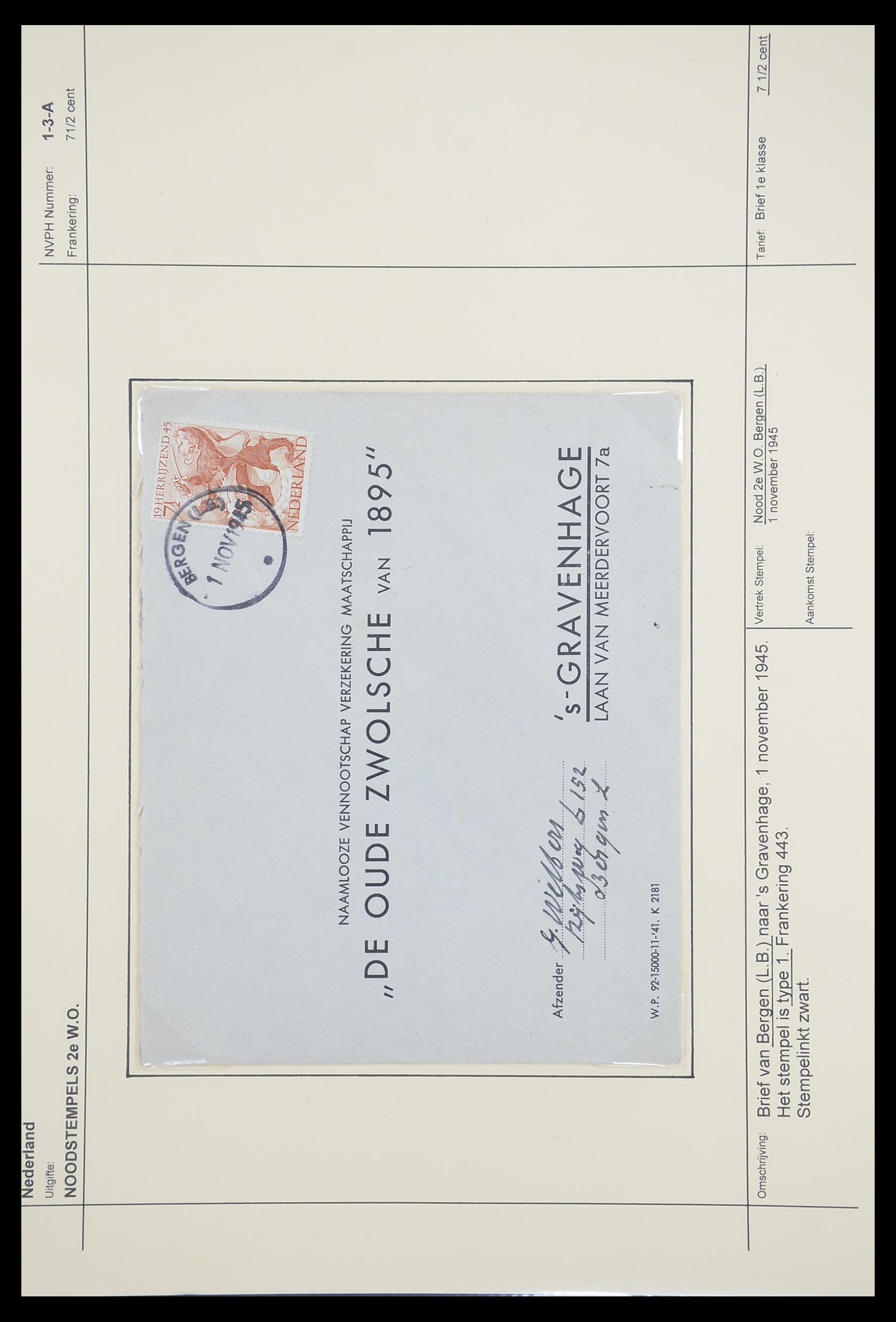 33465 006 - Postzegelverzameling 33465 Nederland brieven 1945.