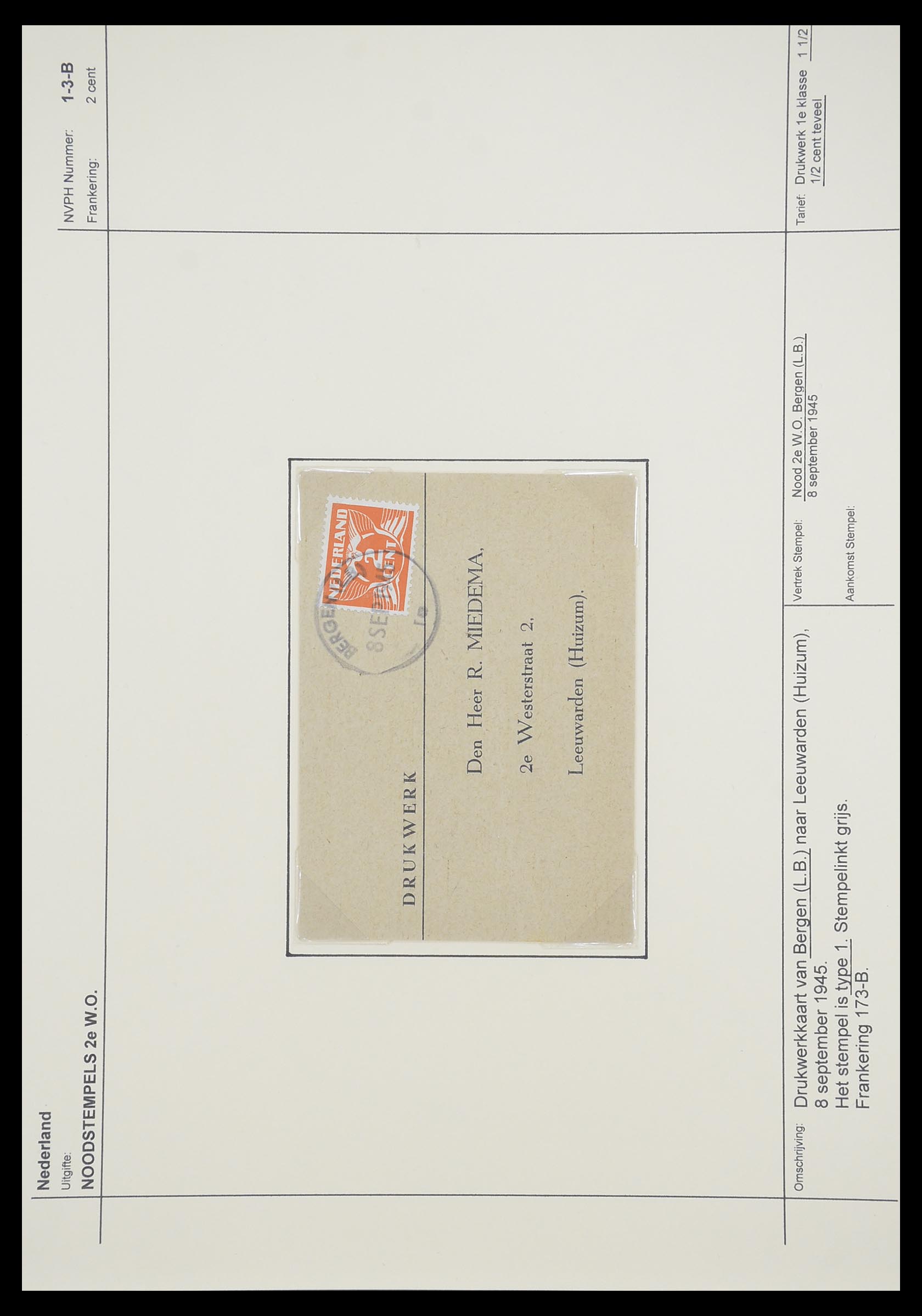 33465 007 - Postzegelverzameling 33465 Nederland brieven 1945.