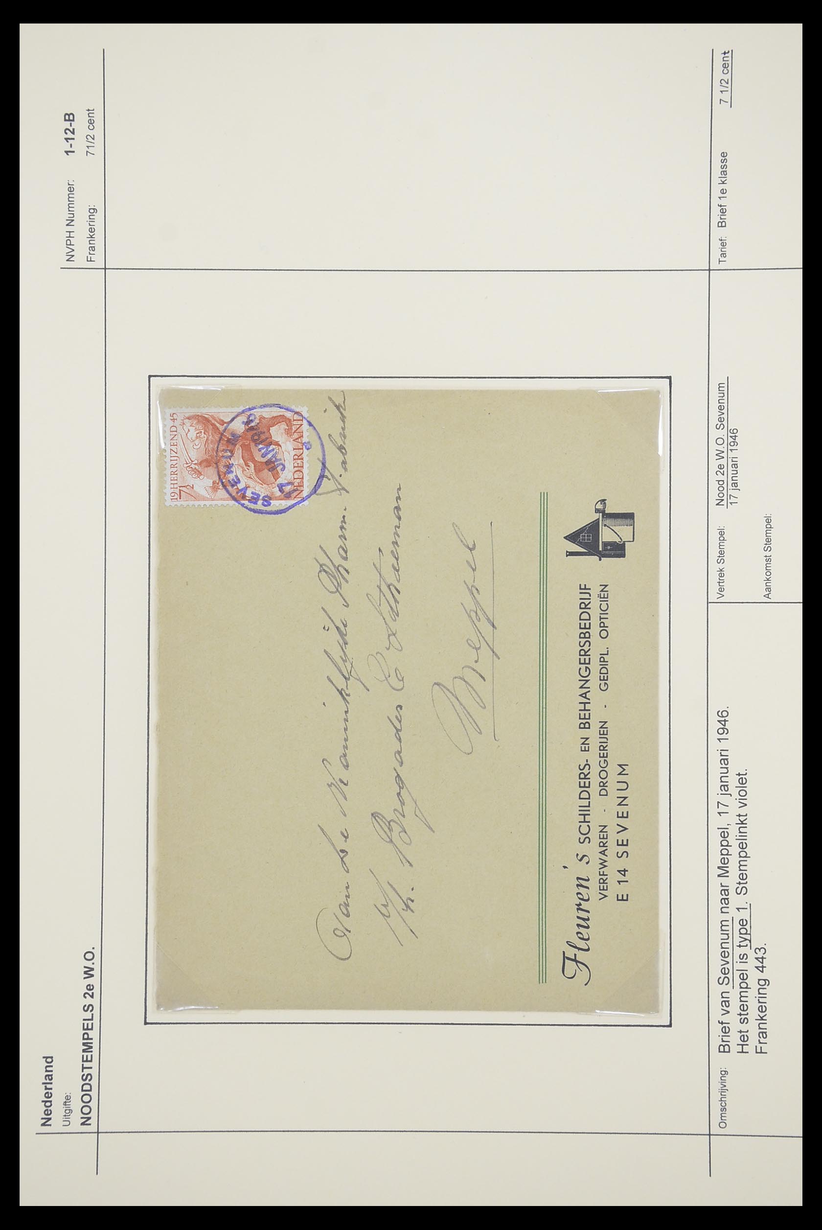 33465 010 - Postzegelverzameling 33465 Nederland brieven 1945.