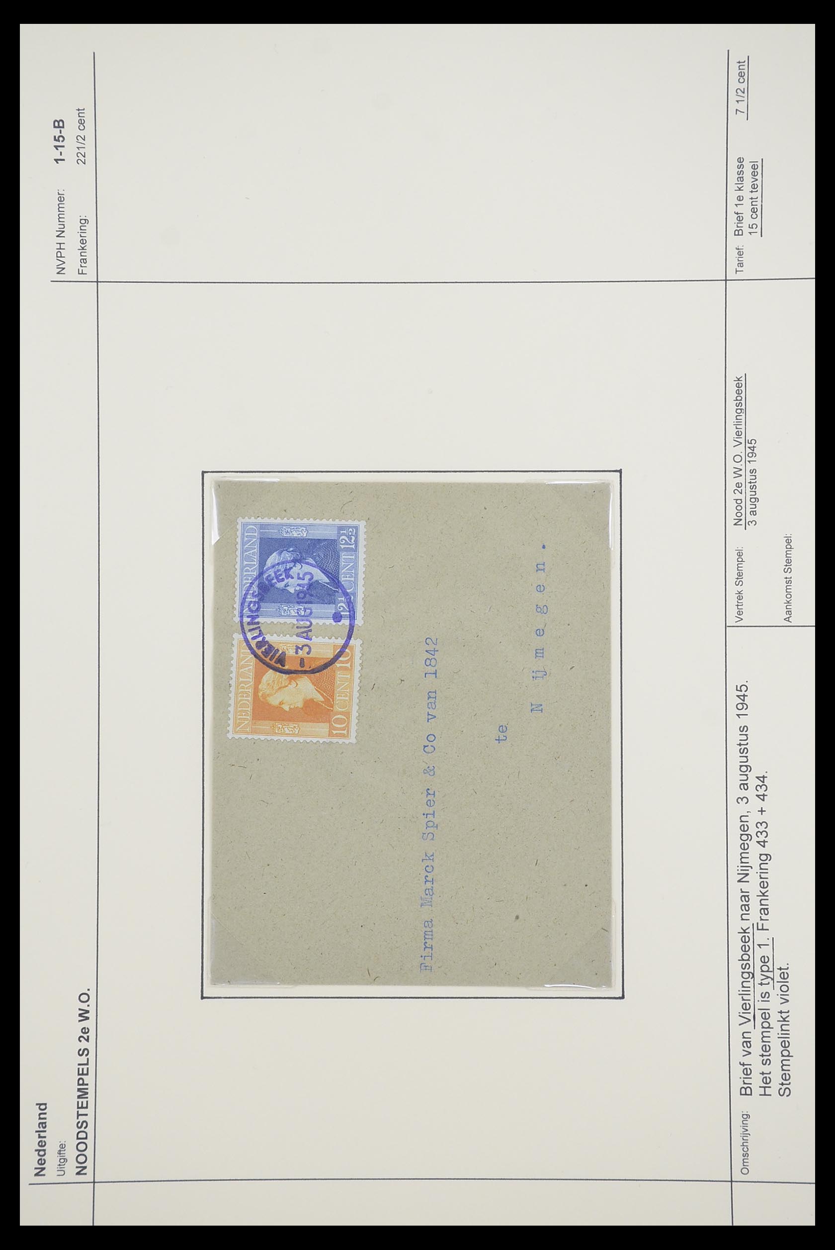 33465 014 - Postzegelverzameling 33465 Nederland brieven 1945.