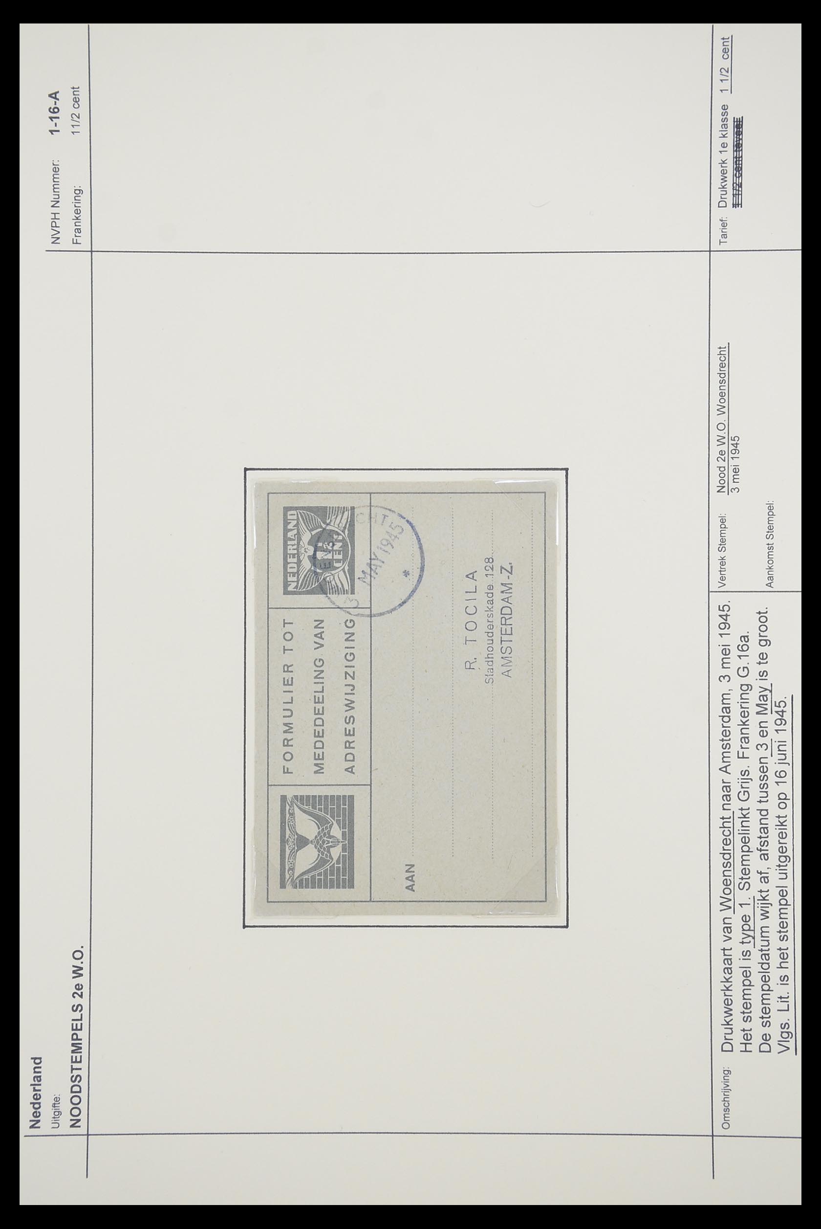 33465 017 - Postzegelverzameling 33465 Nederland brieven 1945.
