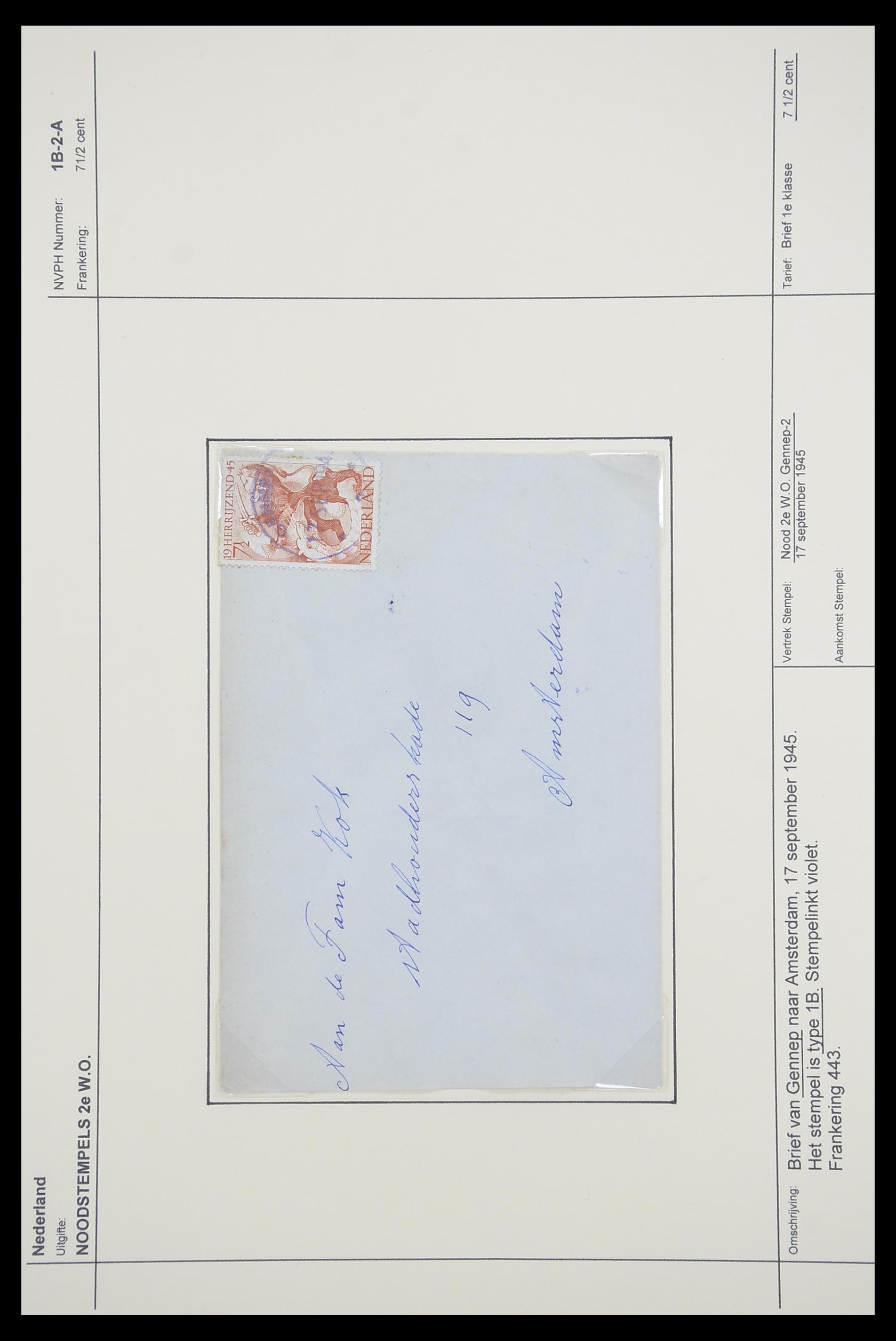 33465 021 - Postzegelverzameling 33465 Nederland brieven 1945.