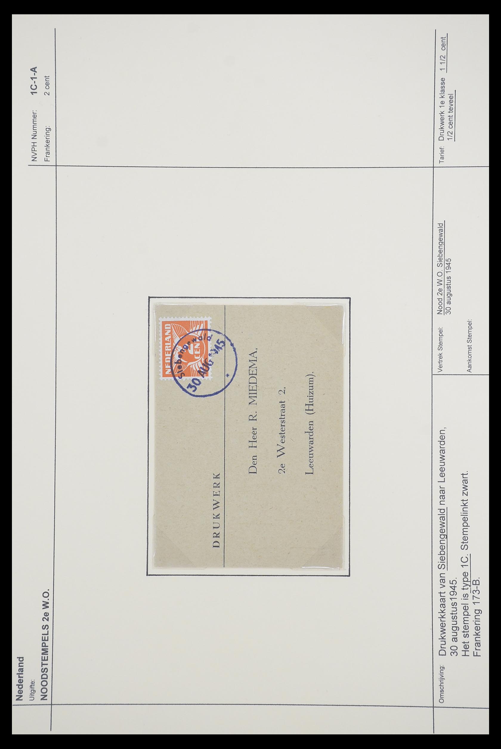 33465 025 - Postzegelverzameling 33465 Nederland brieven 1945.