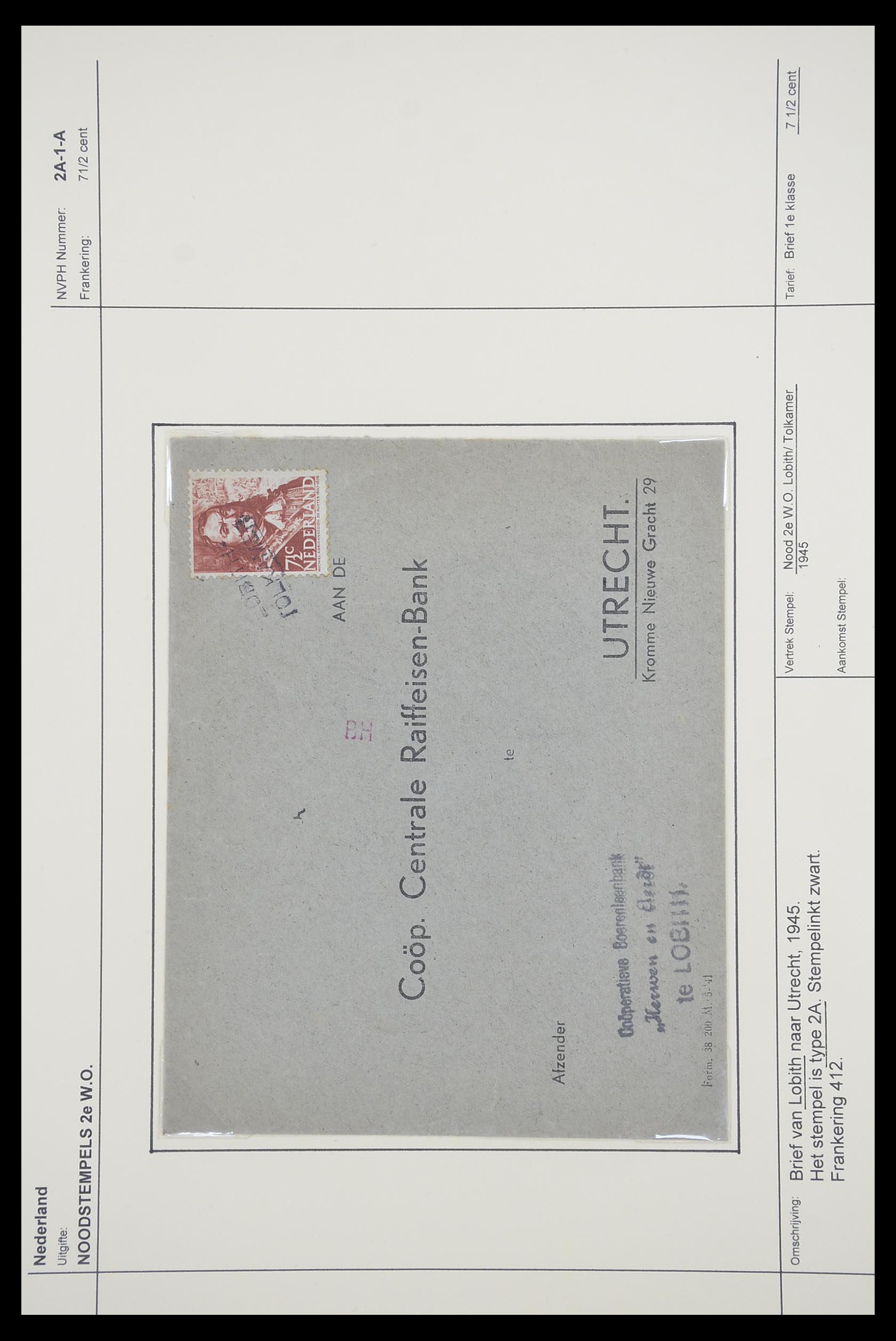 33465 027 - Postzegelverzameling 33465 Nederland brieven 1945.