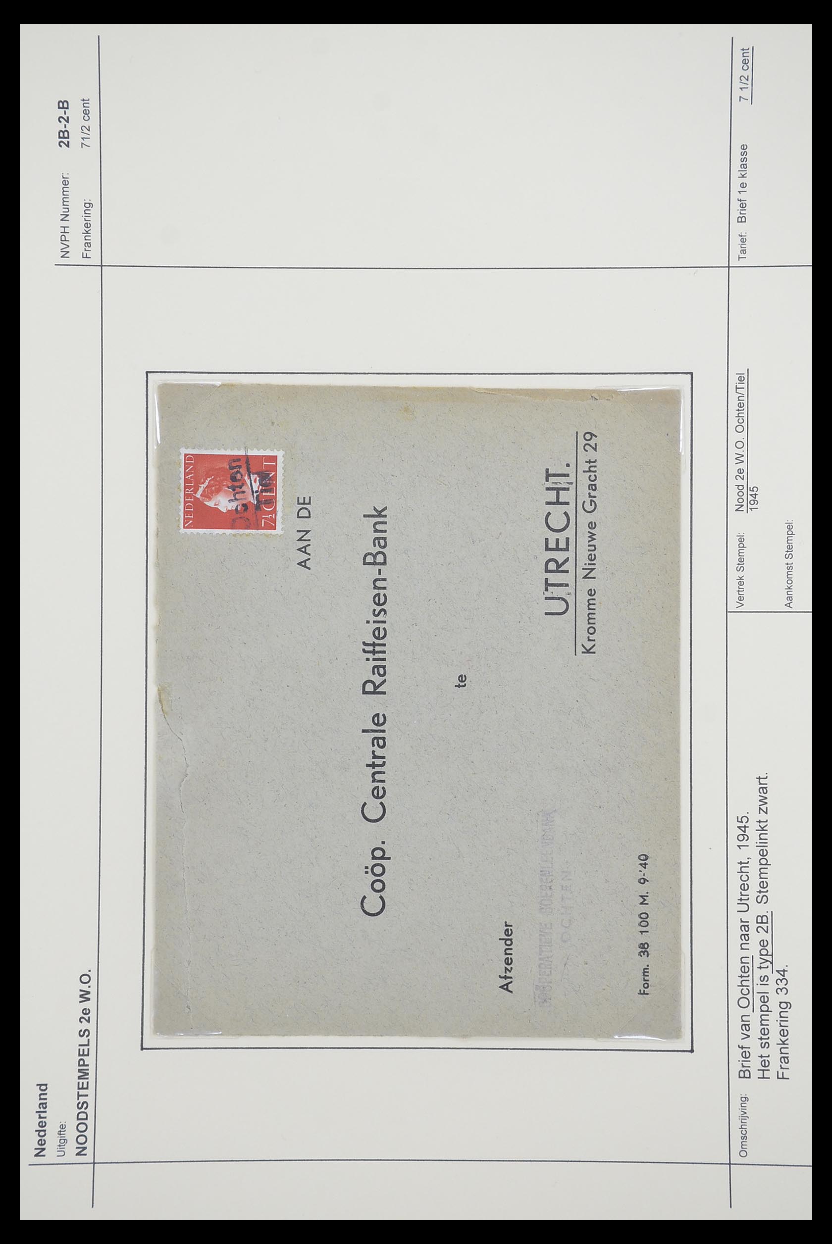 33465 032 - Postzegelverzameling 33465 Nederland brieven 1945.