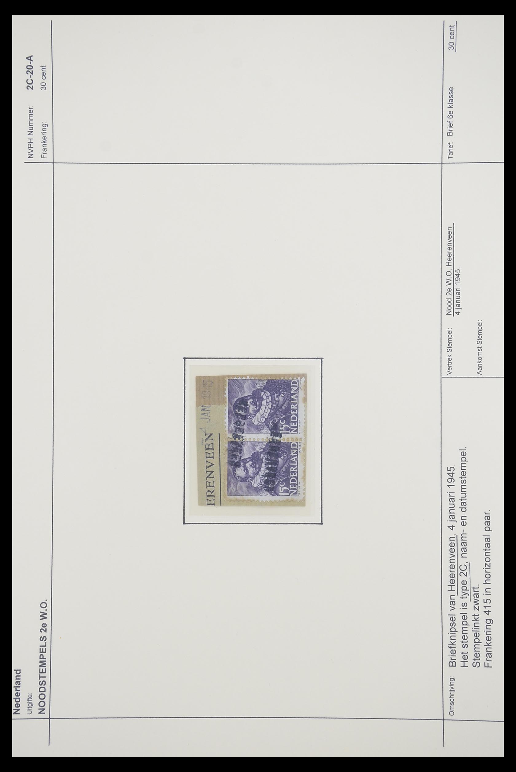 33465 033 - Postzegelverzameling 33465 Nederland brieven 1945.