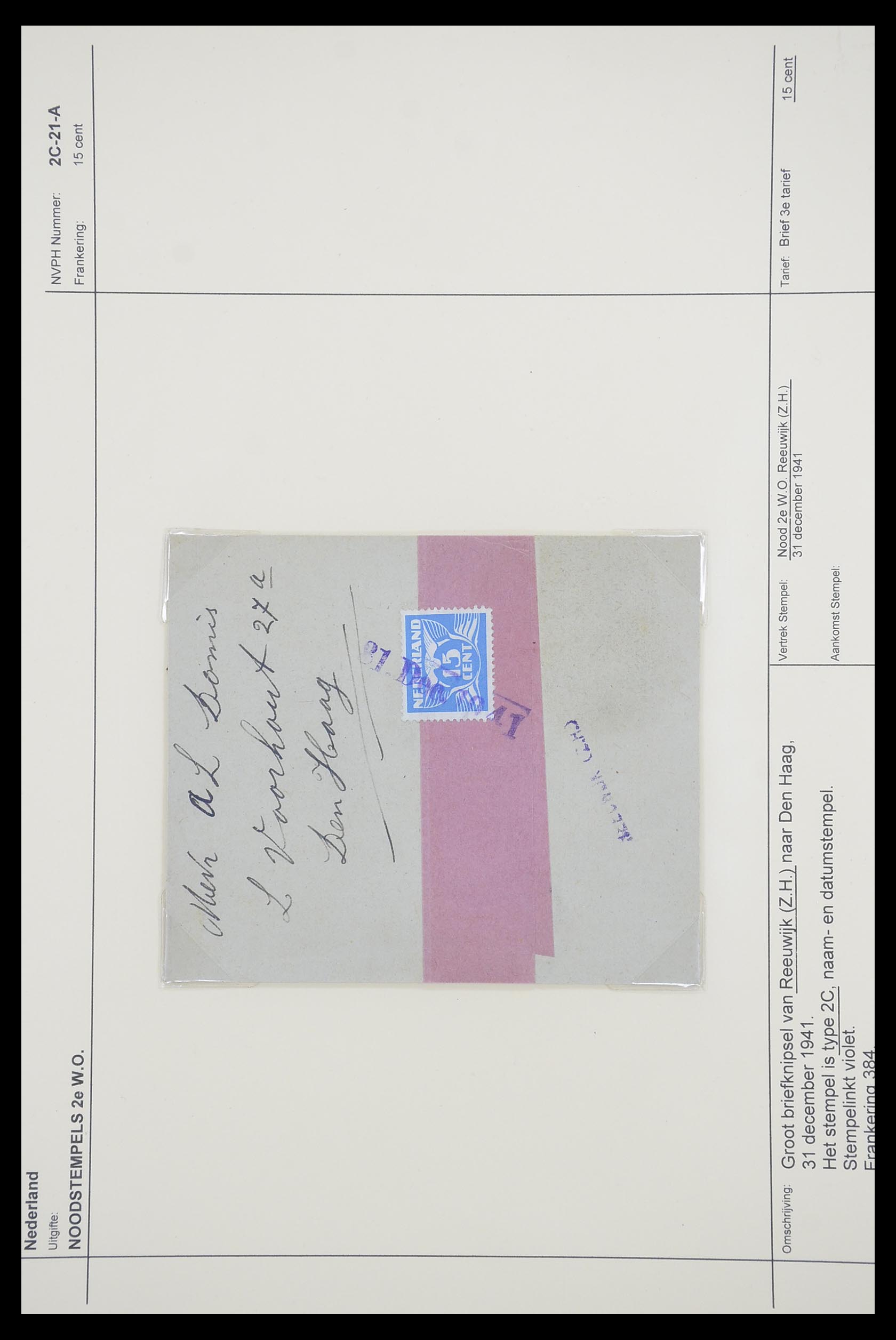 33465 034 - Postzegelverzameling 33465 Nederland brieven 1945.