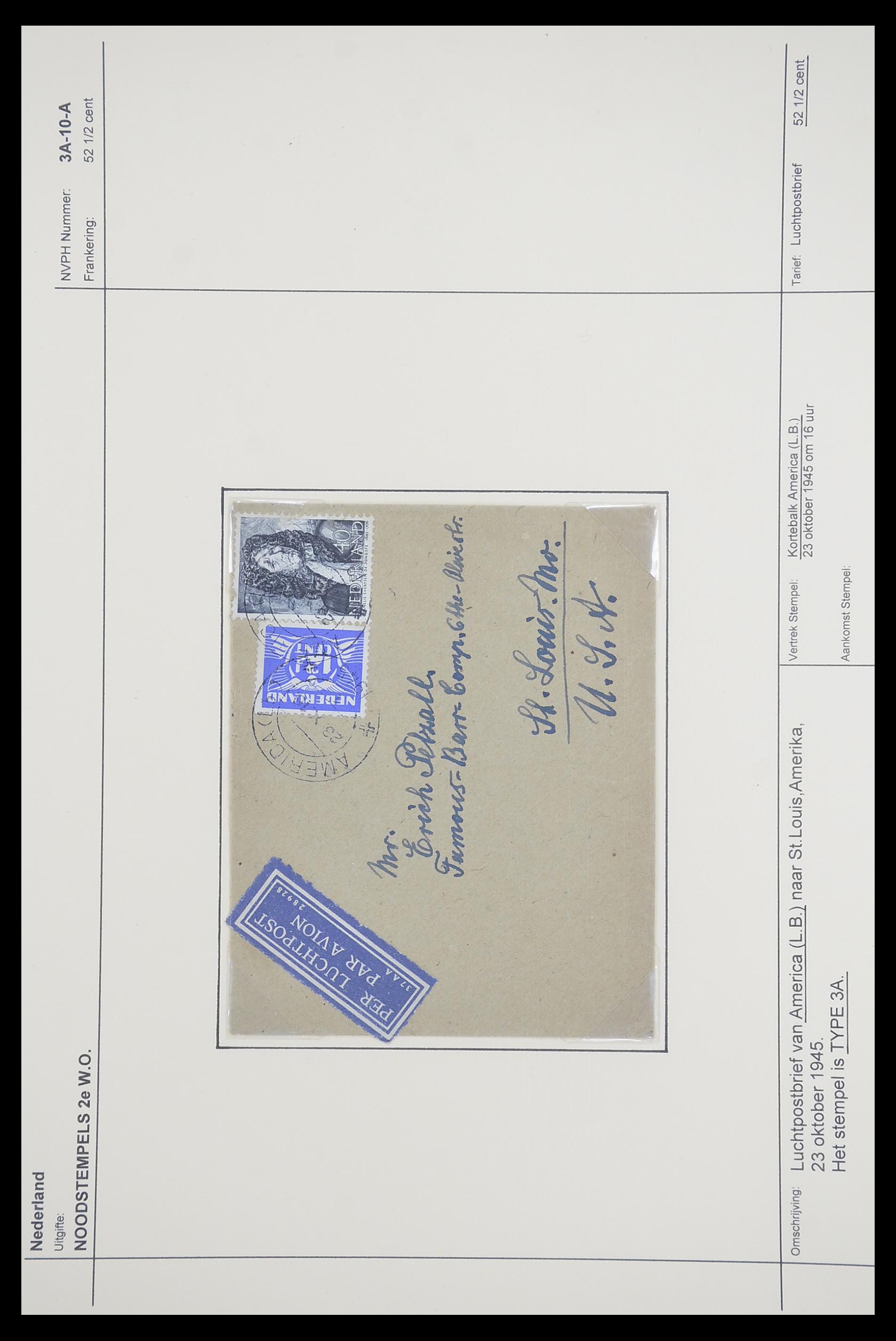 33465 035 - Postzegelverzameling 33465 Nederland brieven 1945.