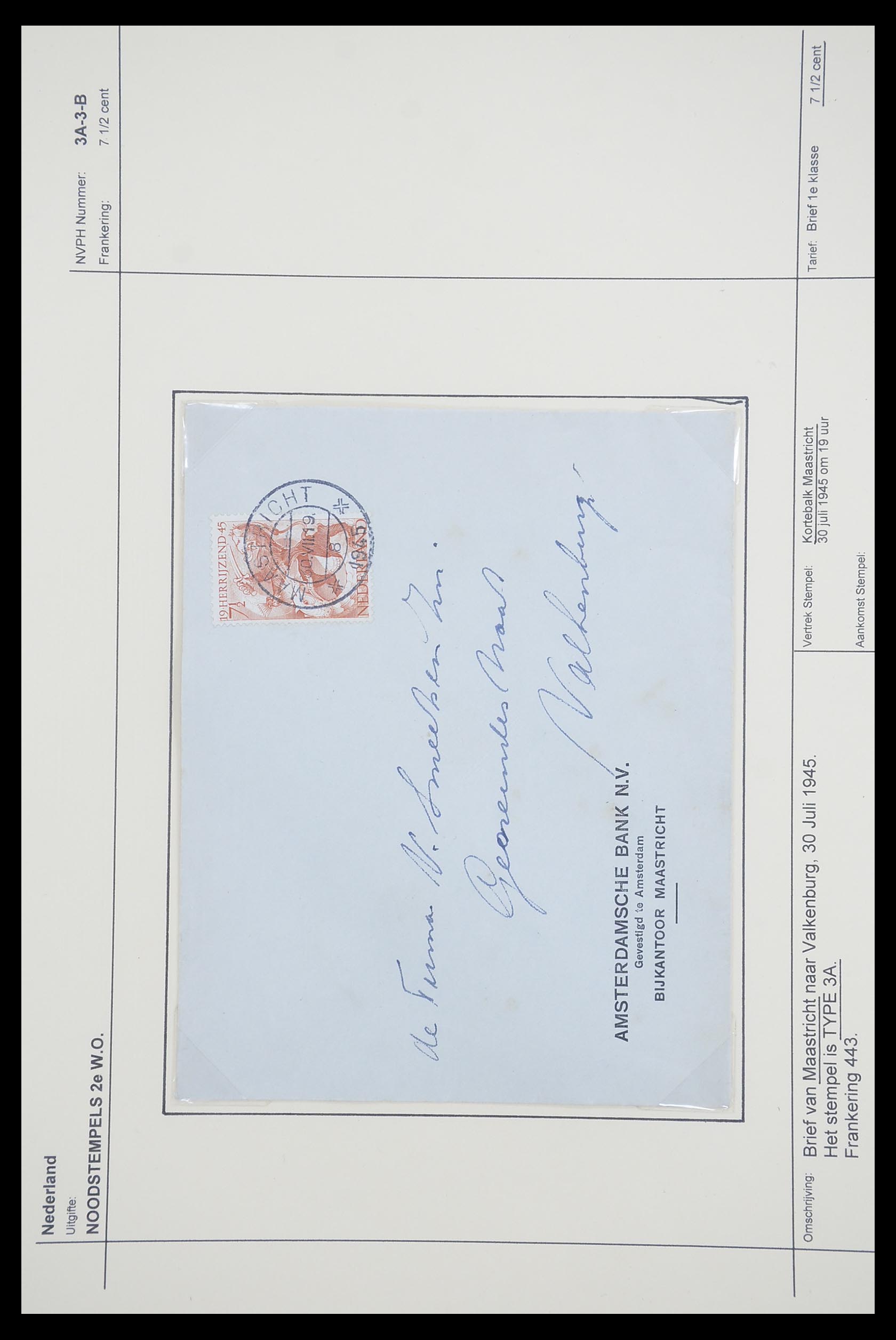 33465 037 - Postzegelverzameling 33465 Nederland brieven 1945.