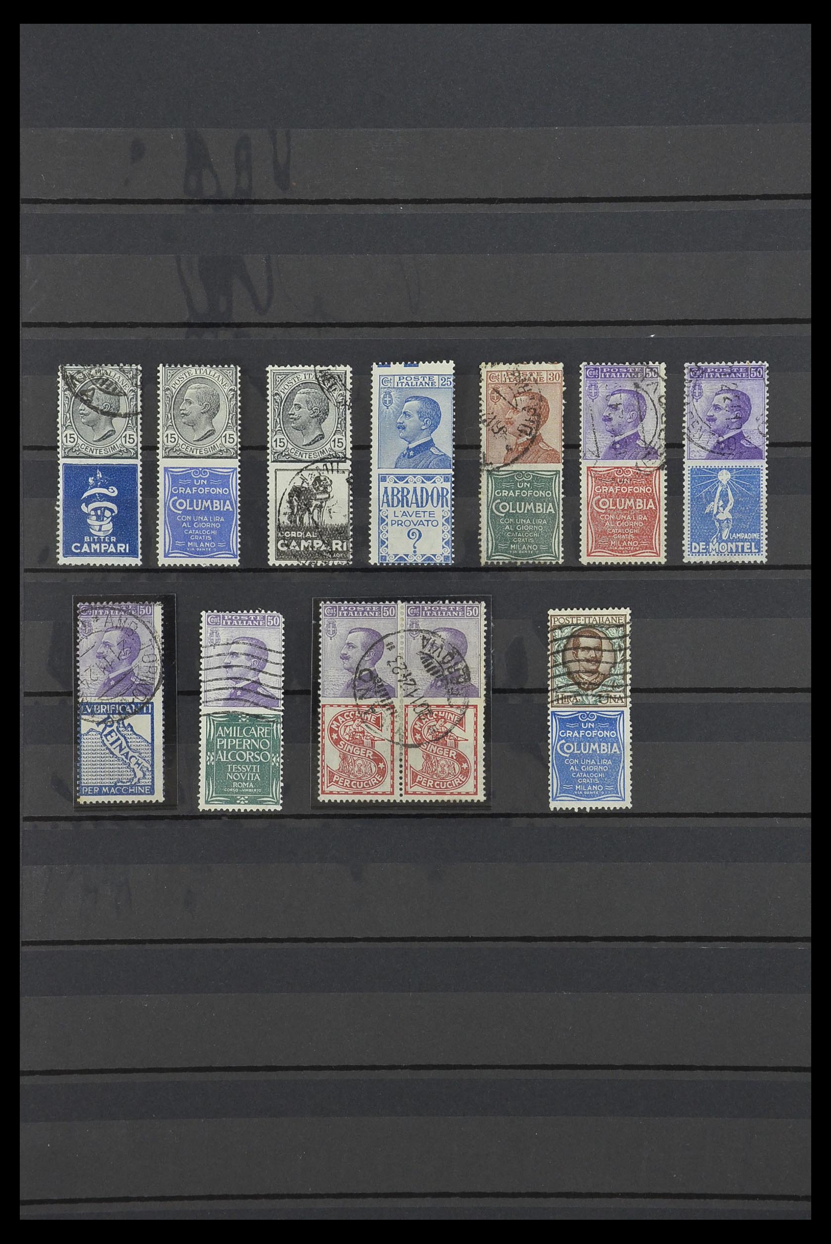 33472 001 - Stamp collection 33472 Italy stamps with adverts 1924-1925.