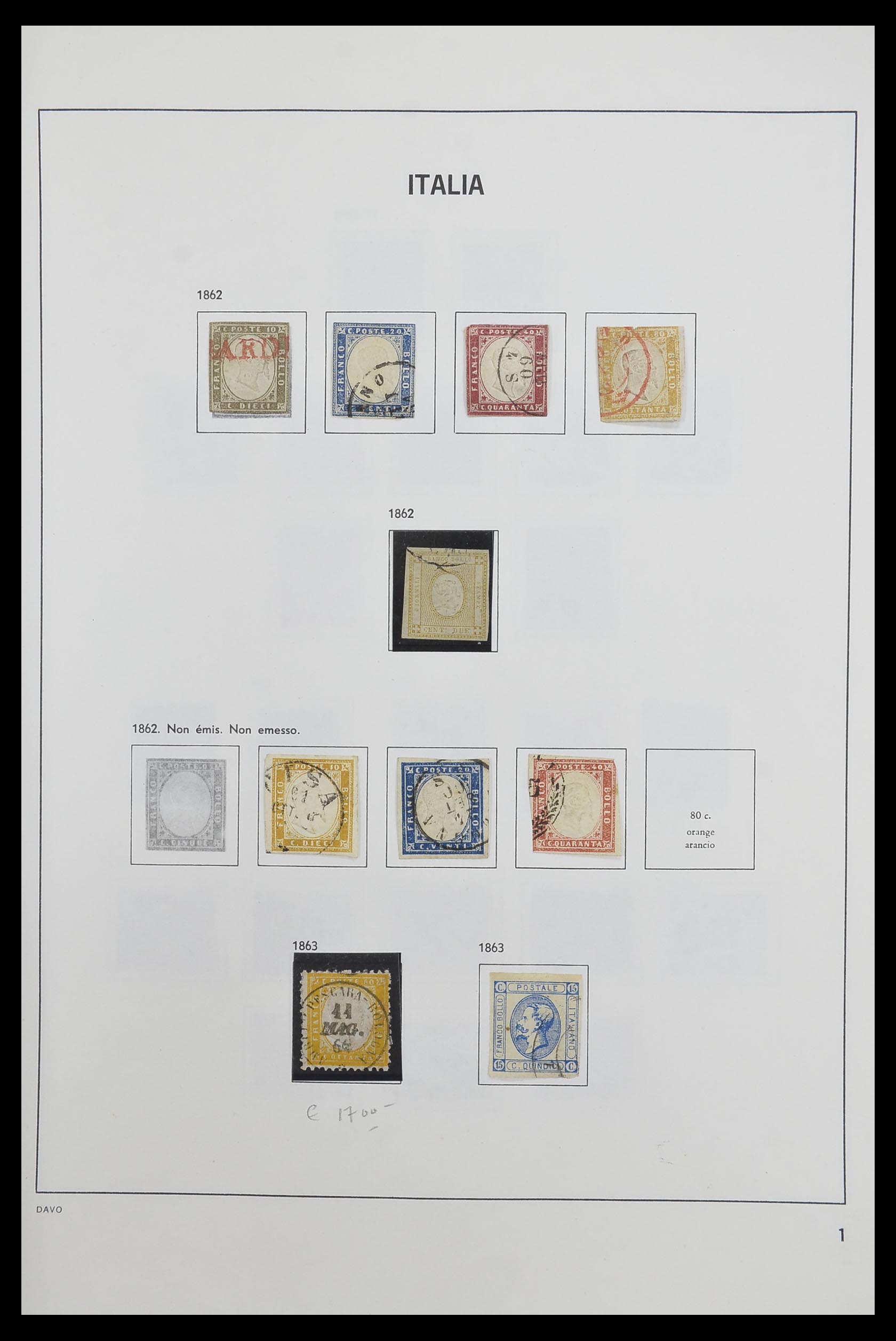 33473 001 - Postzegelverzameling 33473 Italië 1862-1984.