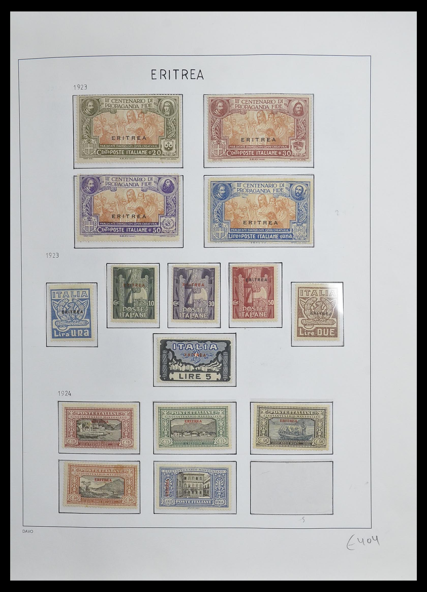 33474 003 - Postzegelverzameling 33474 Eritrea 1893-1934.