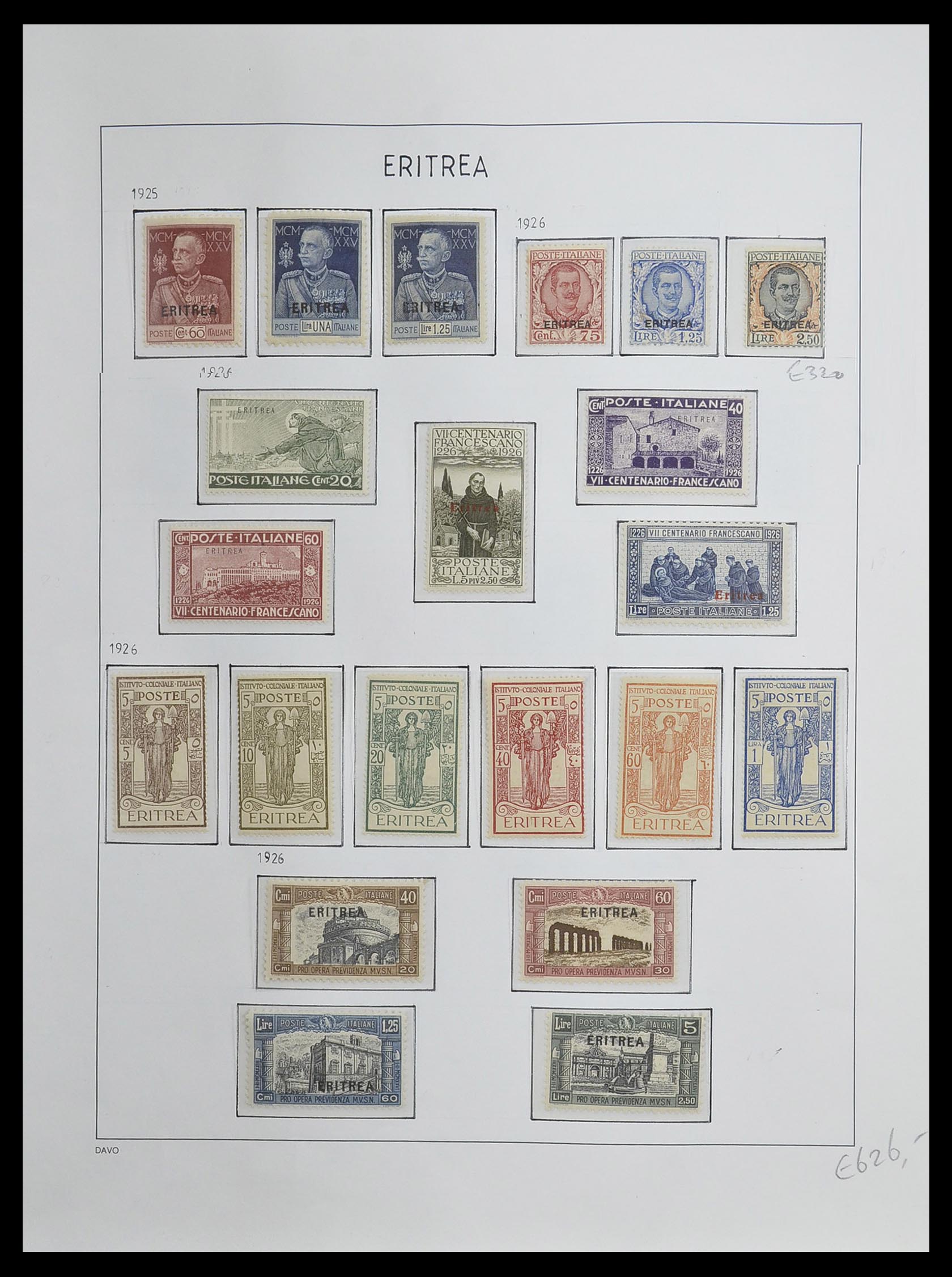 33474 005 - Postzegelverzameling 33474 Eritrea 1893-1934.