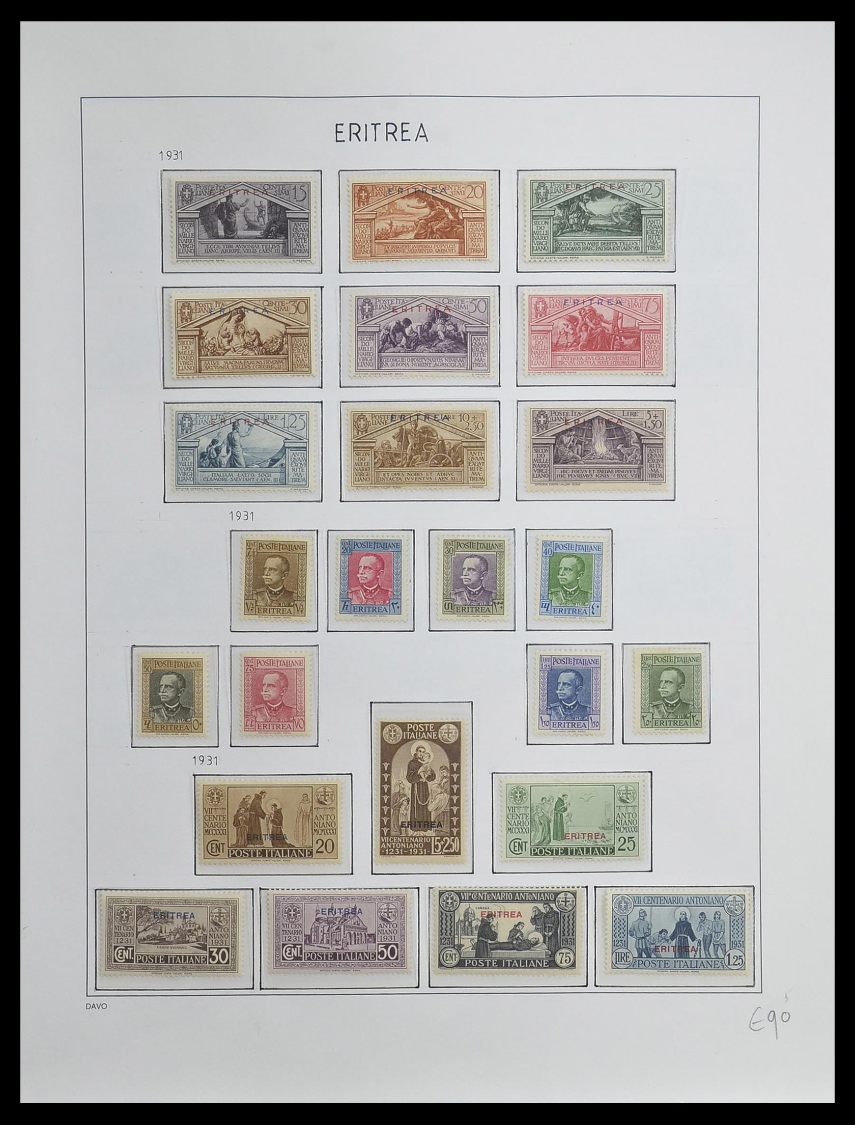 33474 009 - Postzegelverzameling 33474 Eritrea 1893-1934.