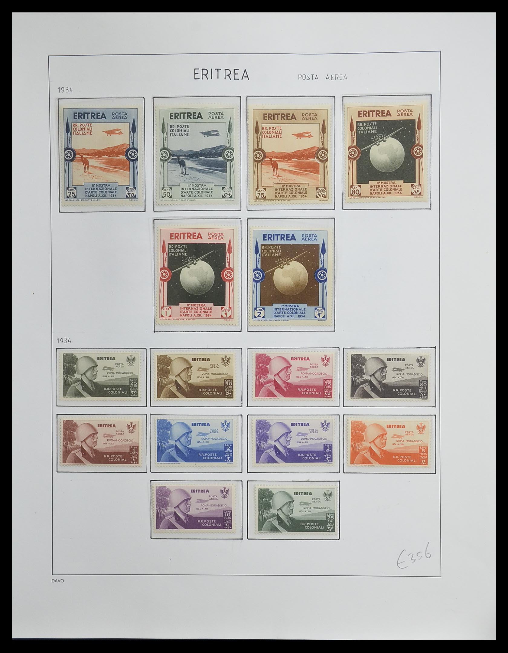 33474 012 - Postzegelverzameling 33474 Eritrea 1893-1934.
