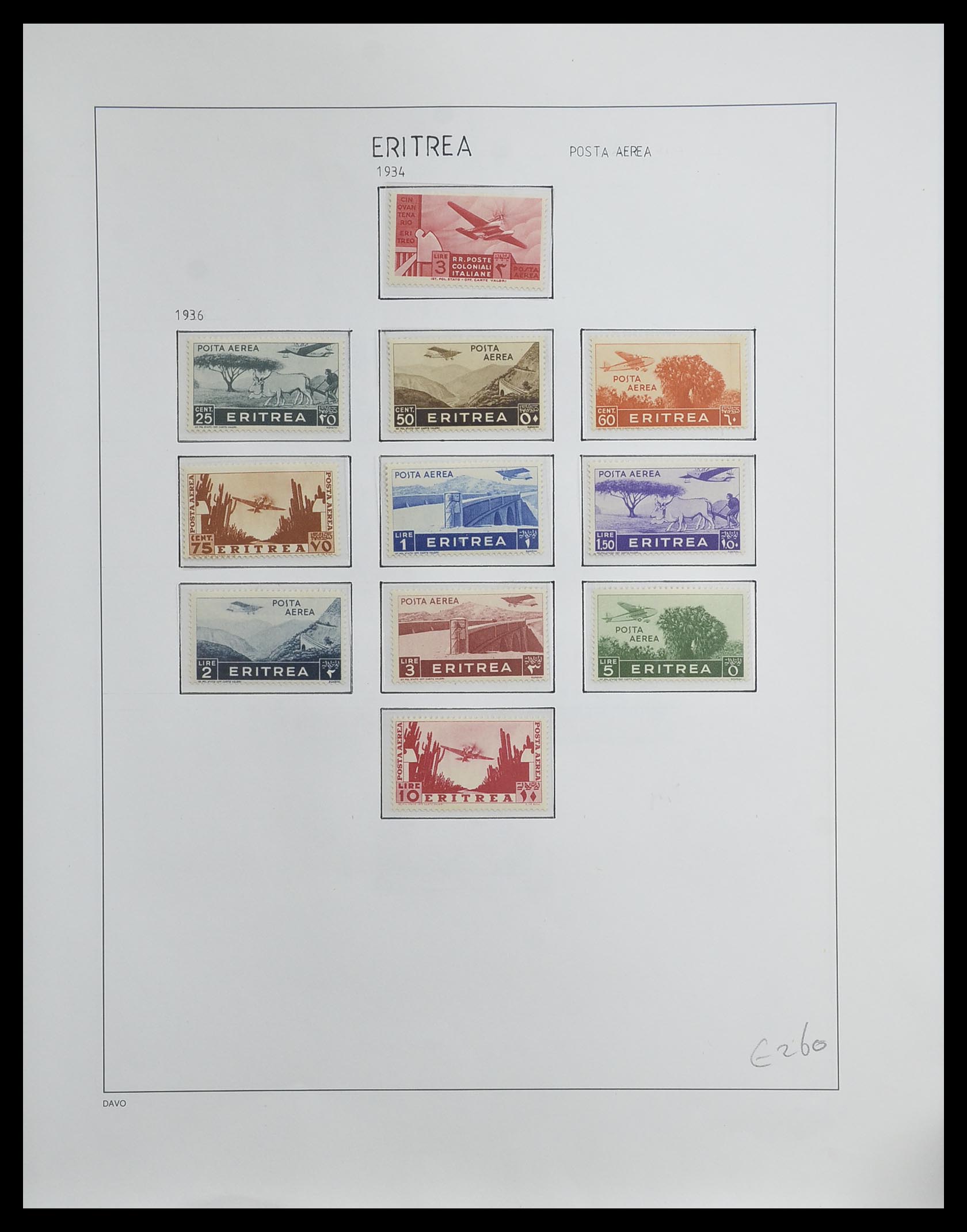 33474 013 - Postzegelverzameling 33474 Eritrea 1893-1934.