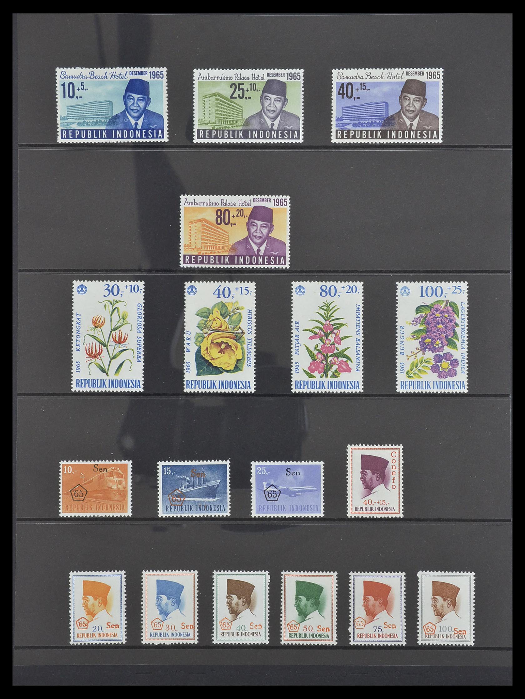 33483 033 - Postzegelverzameling 33483 Indonesië 1945-1999.