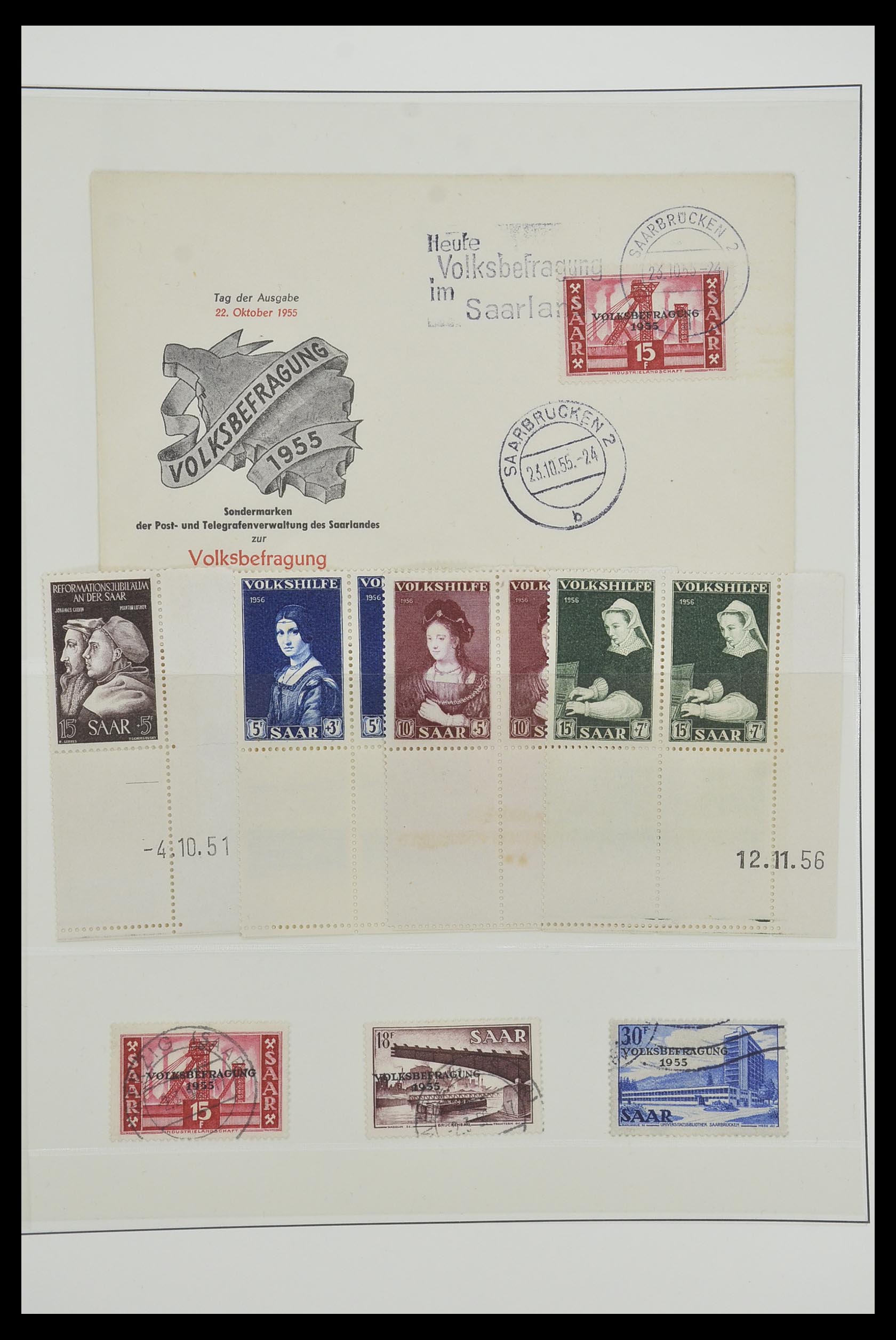 33485 054 - Postzegelverzameling 33485 Saar 1920-1959.