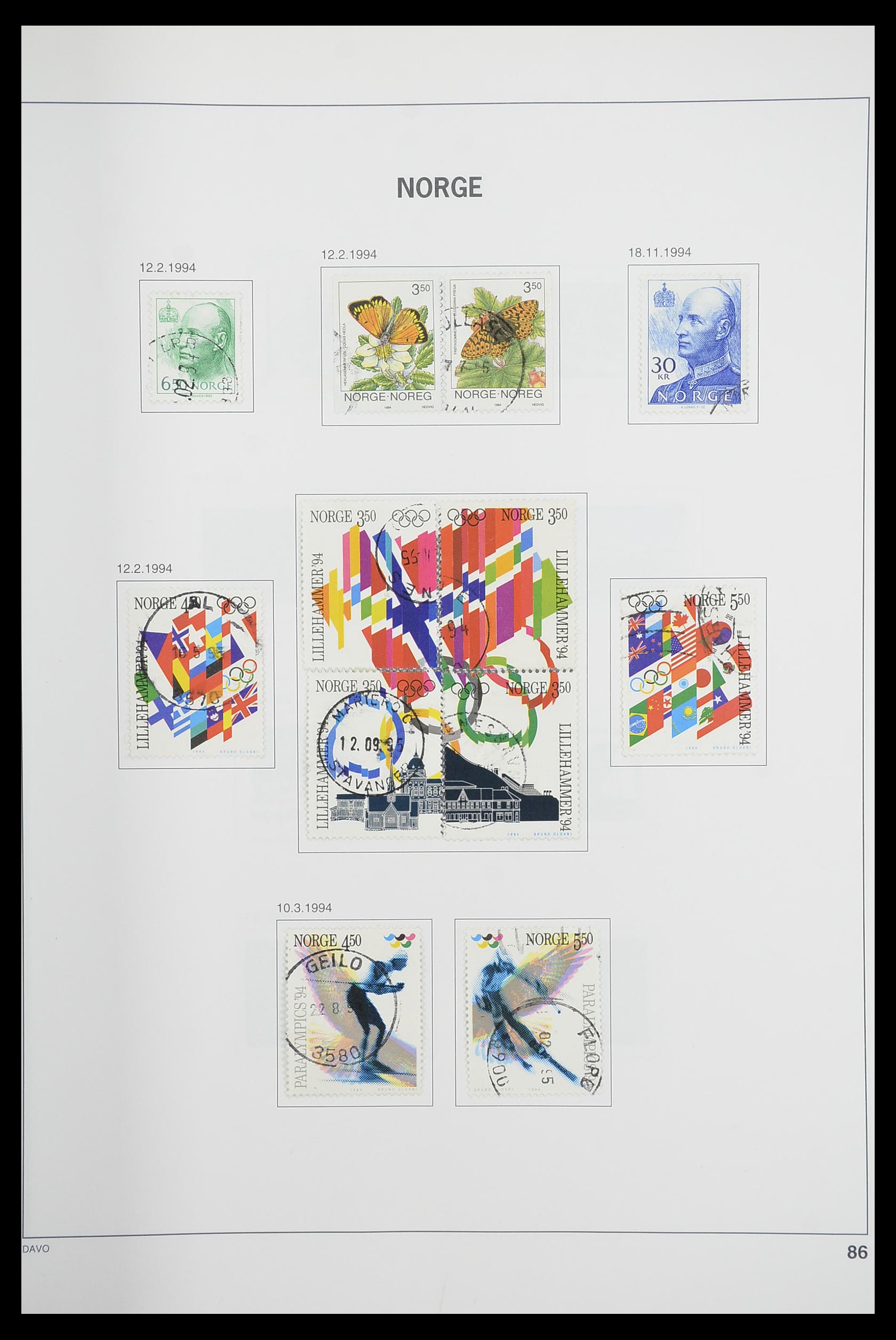 33486 090 - Stamp collection 33486 Norway 1856-1996.