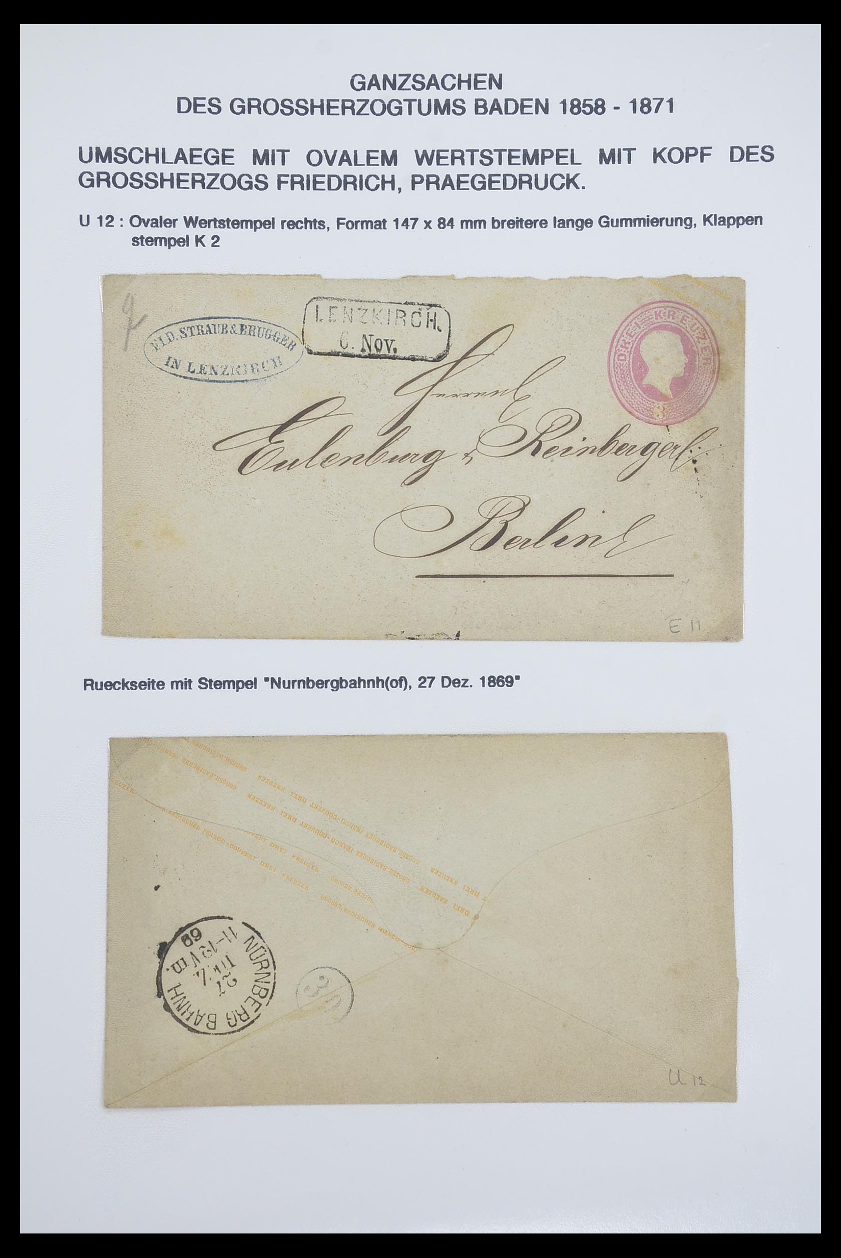 33487 003 - Postzegelverzameling 33487 Oud Duitse Staten brieven 1858-1920.