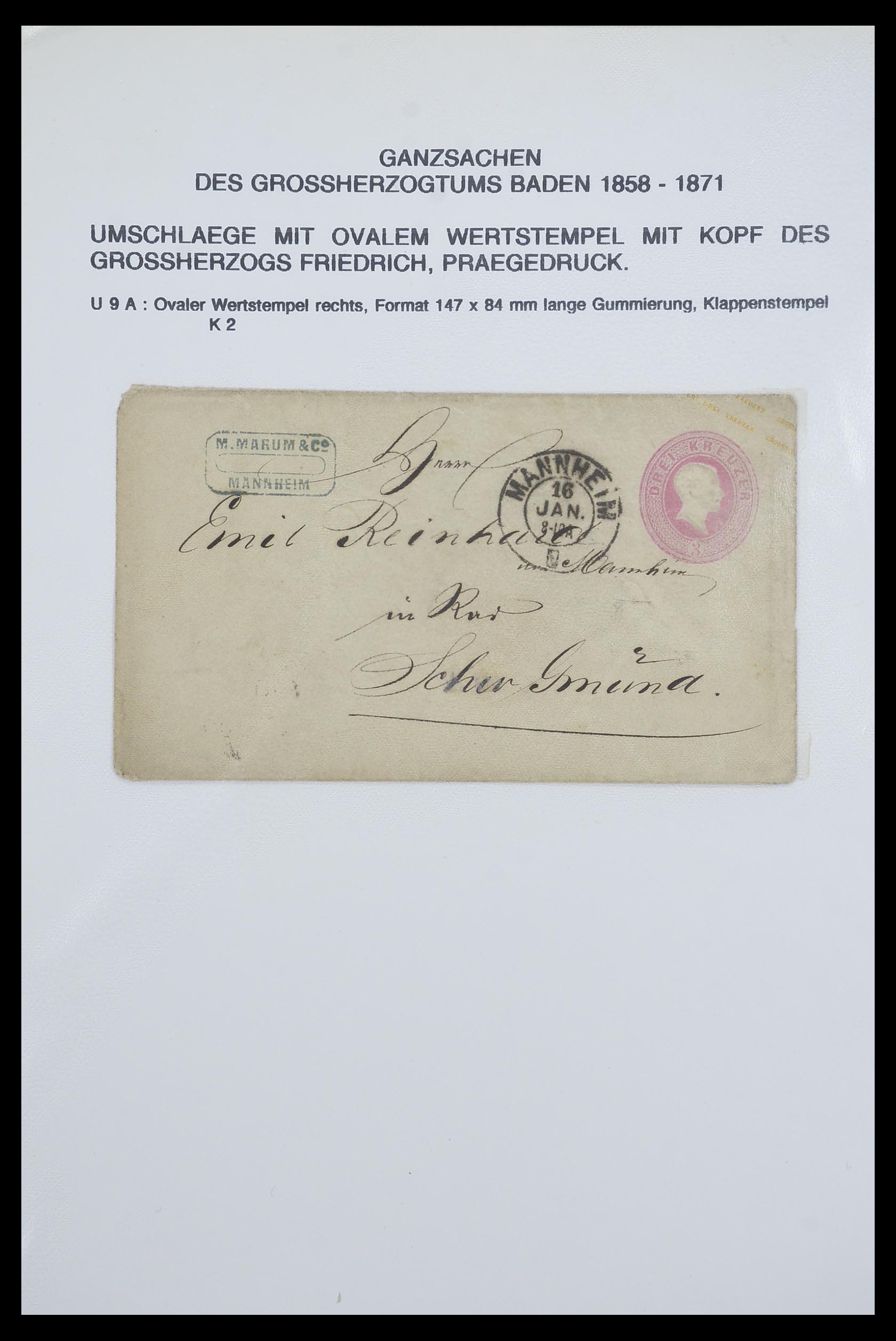 33487 004 - Postzegelverzameling 33487 Oud Duitse Staten brieven 1858-1920.