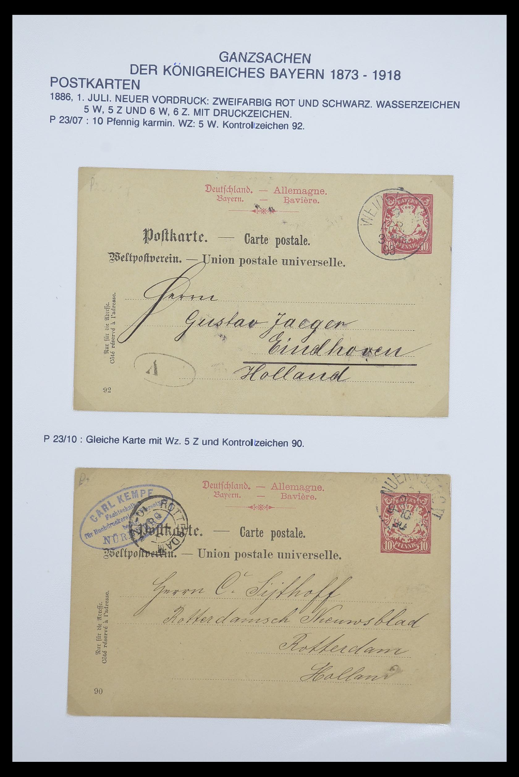 33487 025 - Stamp collection 33487 Old German States covers 1858-1920.