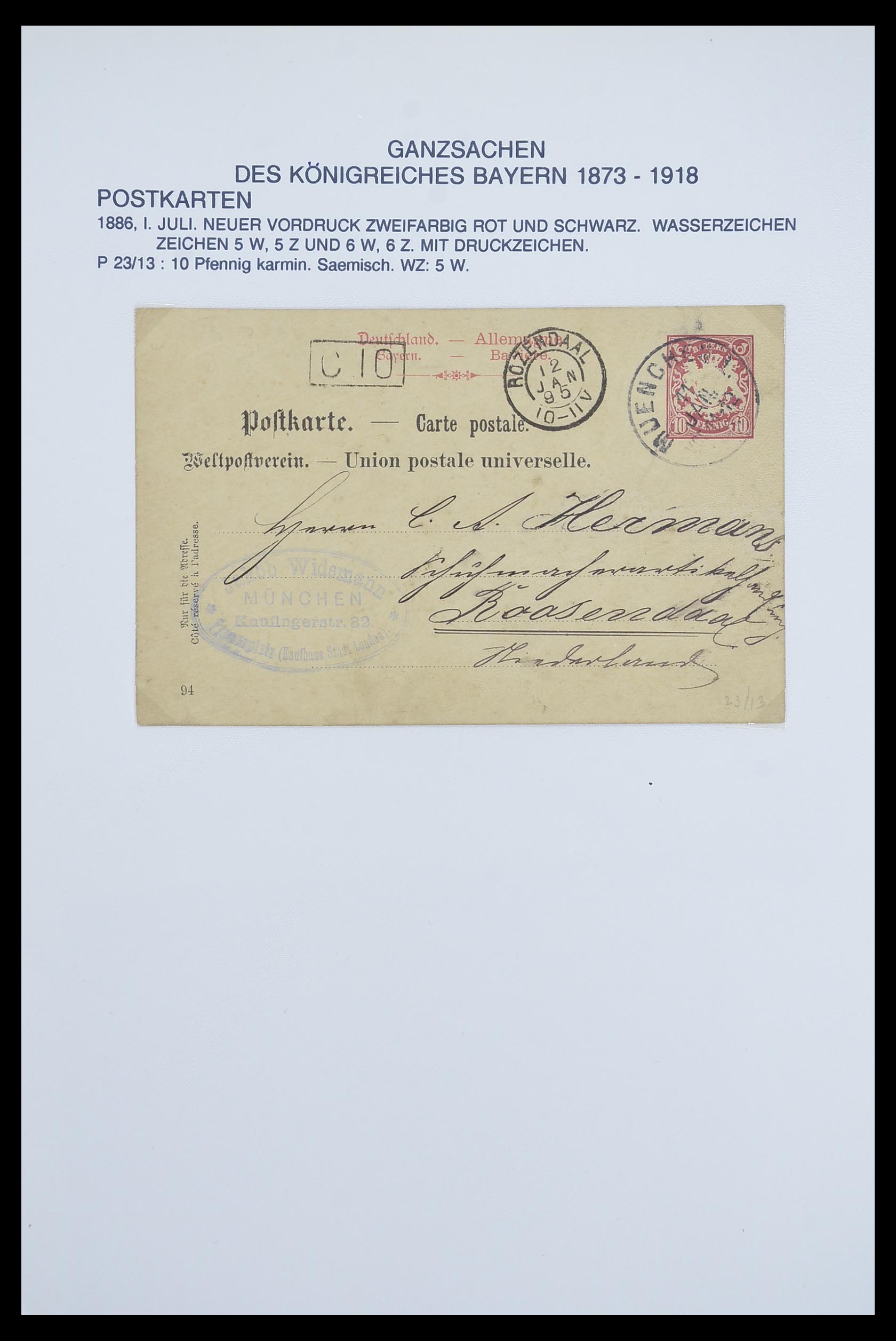 33487 026 - Postzegelverzameling 33487 Oud Duitse Staten brieven 1858-1920.