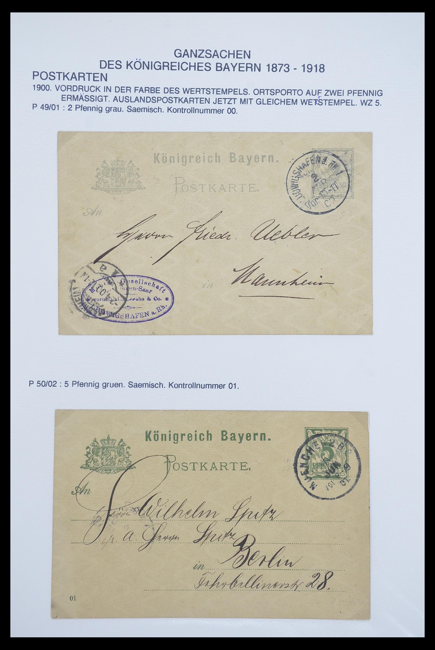 33487 040 - Stamp collection 33487 Old German States covers 1858-1920.