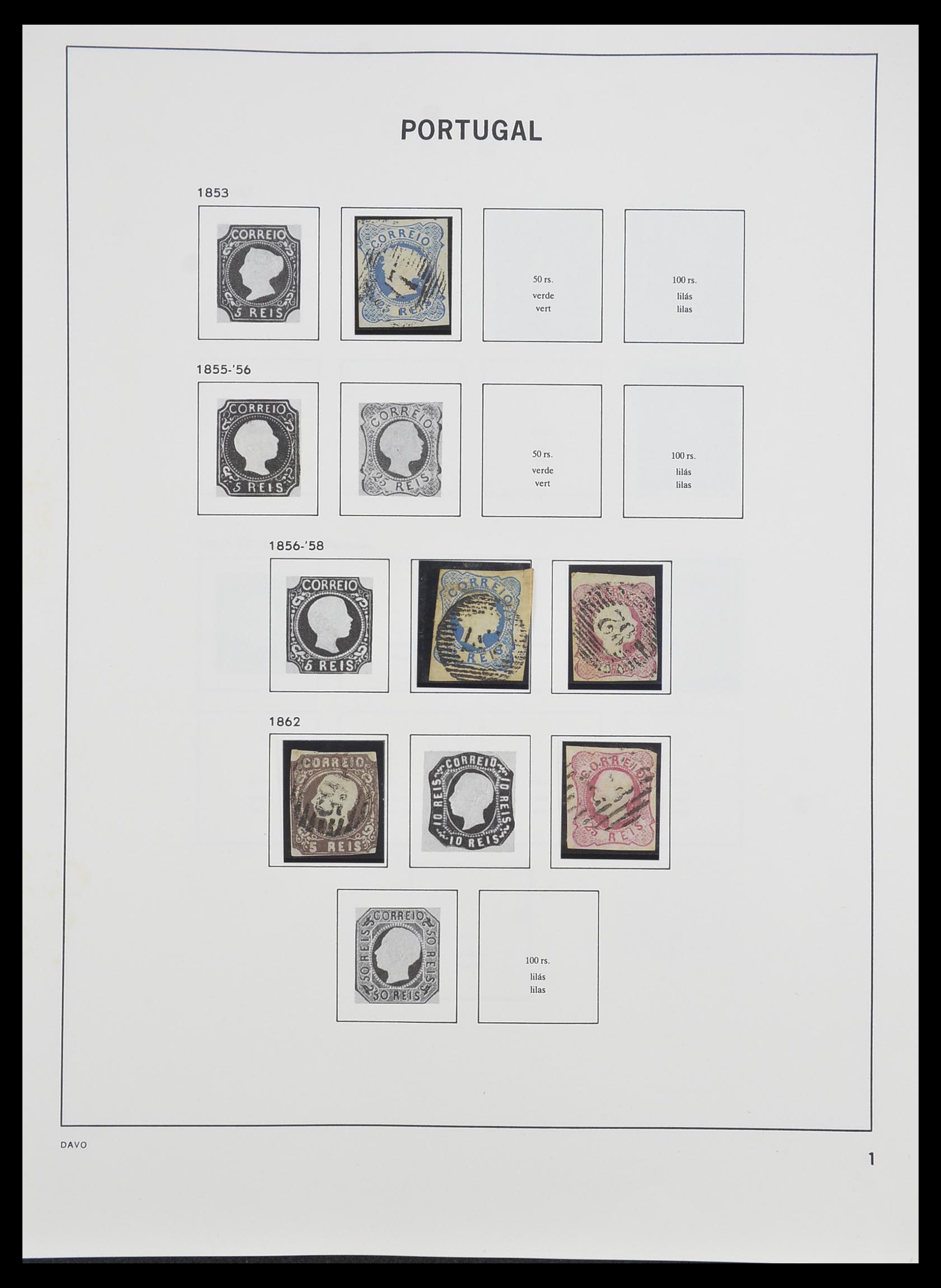 33491 001 - Postzegelverzameling 33491 Portugal 1853-2010.