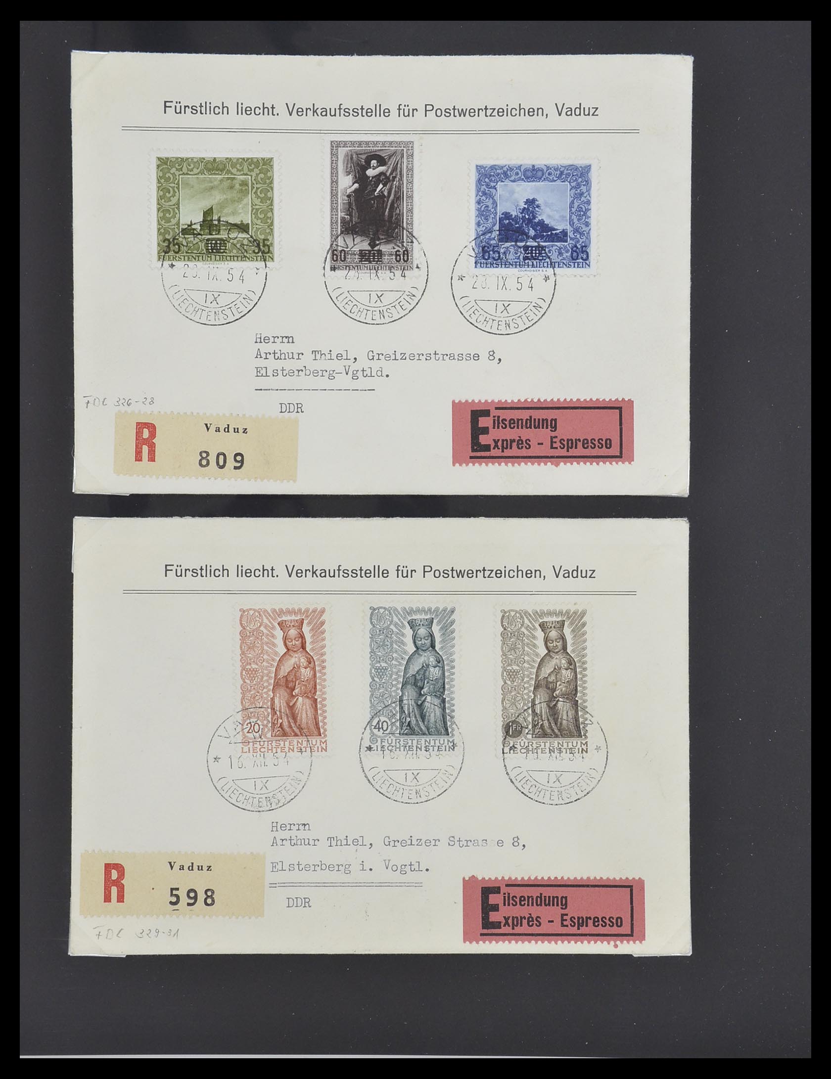 33493 033 - Stamp collection 33493 Liechtenstein 1912-2008.