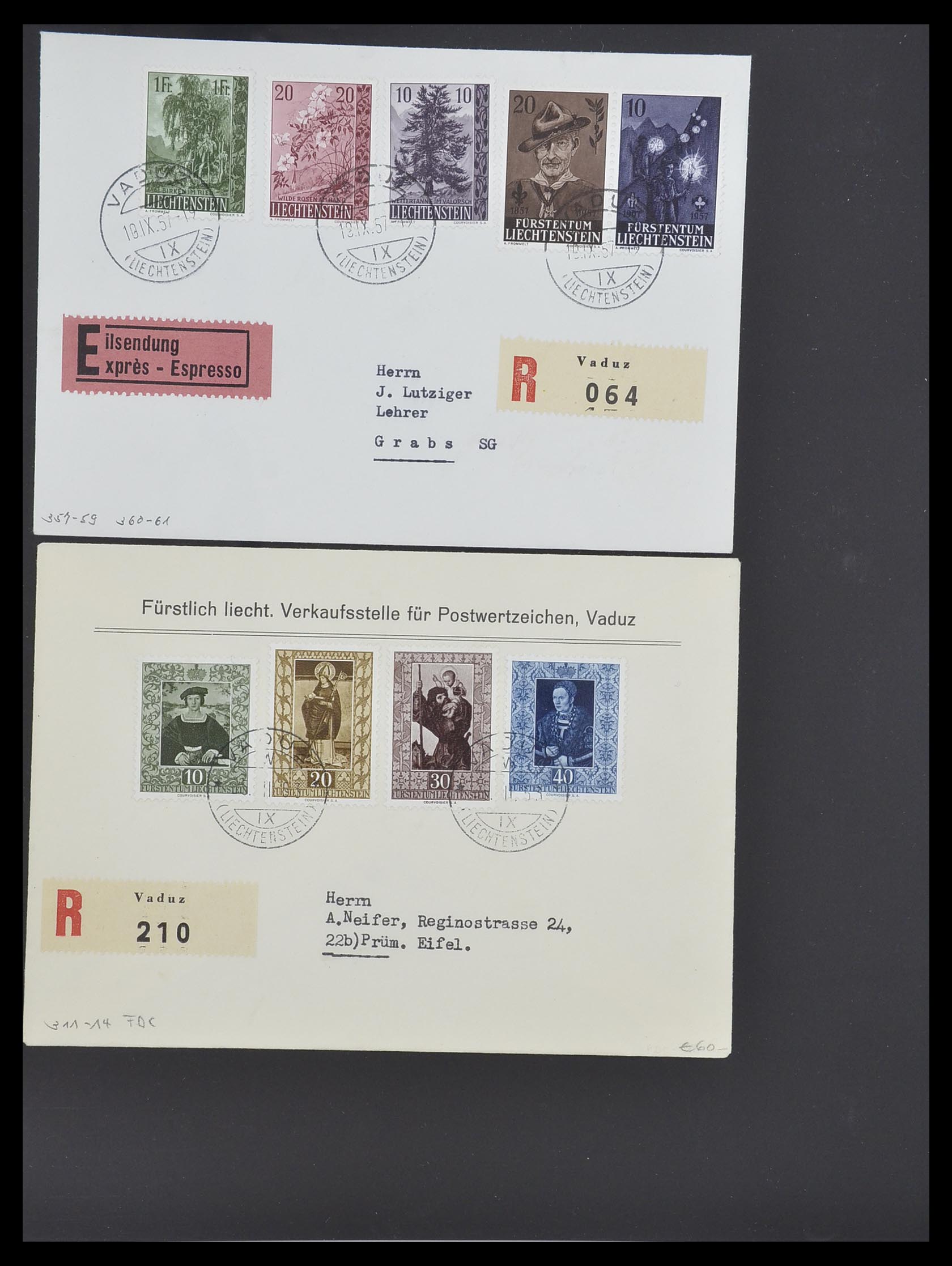 33493 035 - Stamp collection 33493 Liechtenstein 1912-2008.