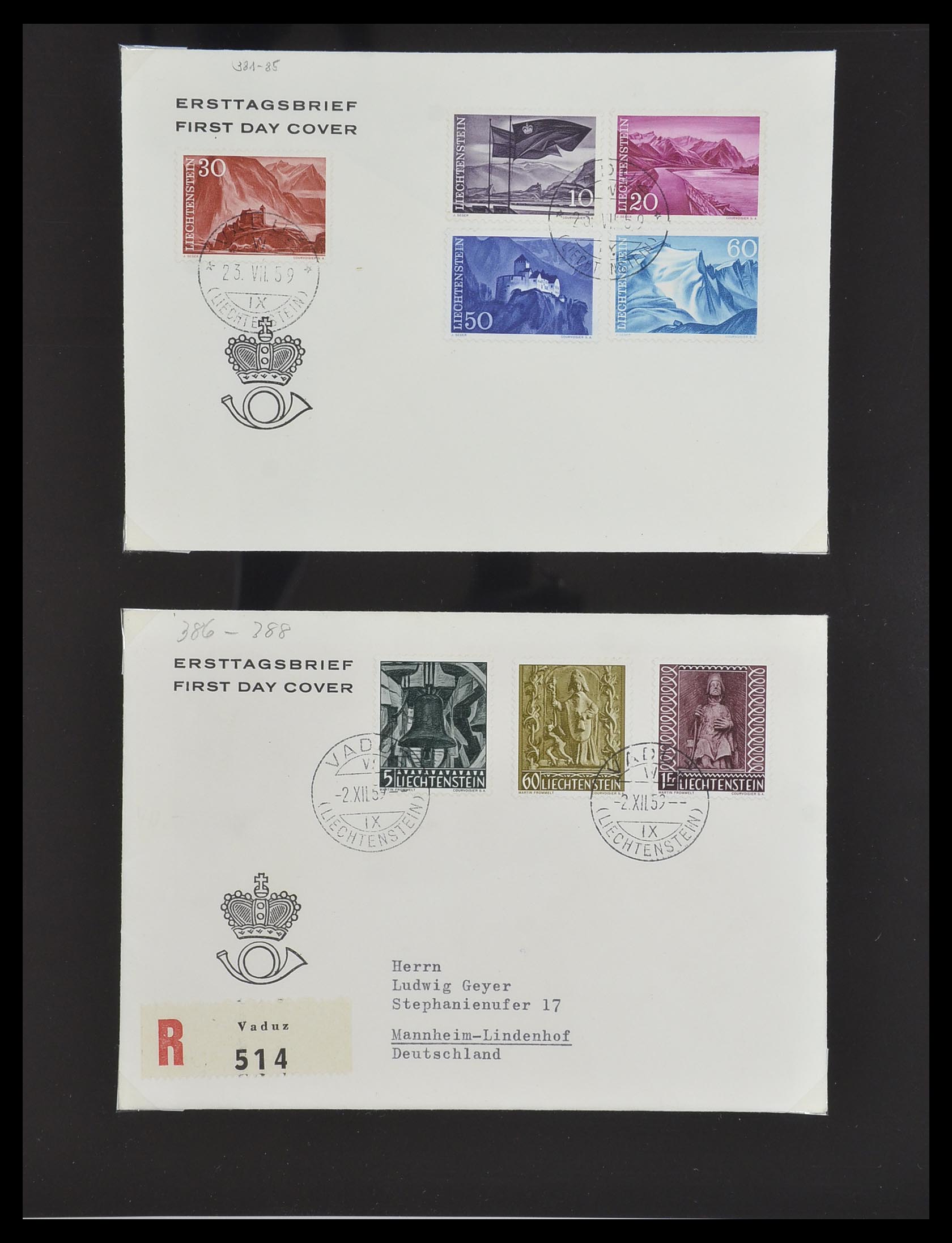 33493 038 - Stamp collection 33493 Liechtenstein 1912-2008.