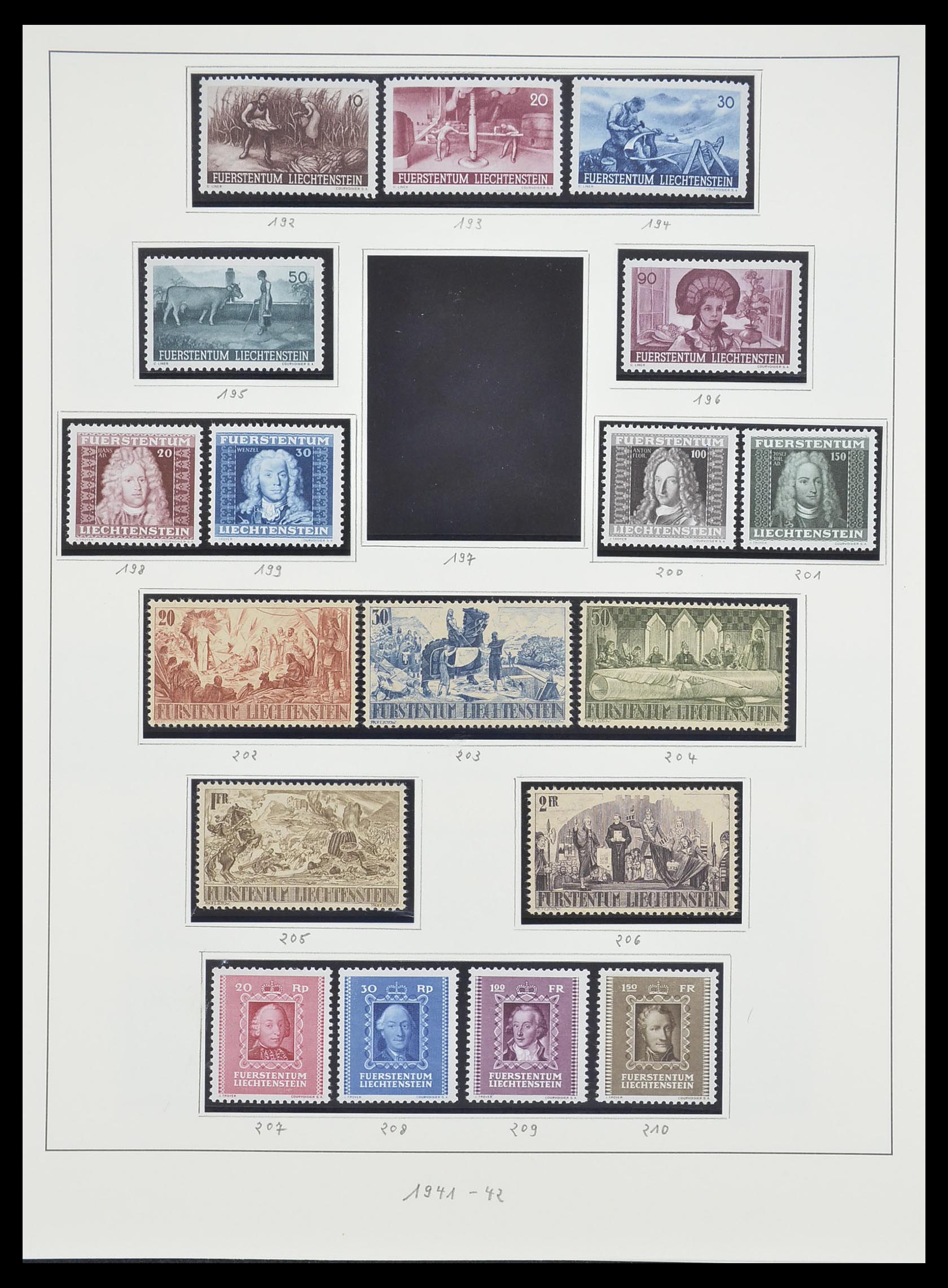33493 048 - Stamp collection 33493 Liechtenstein 1912-2008.