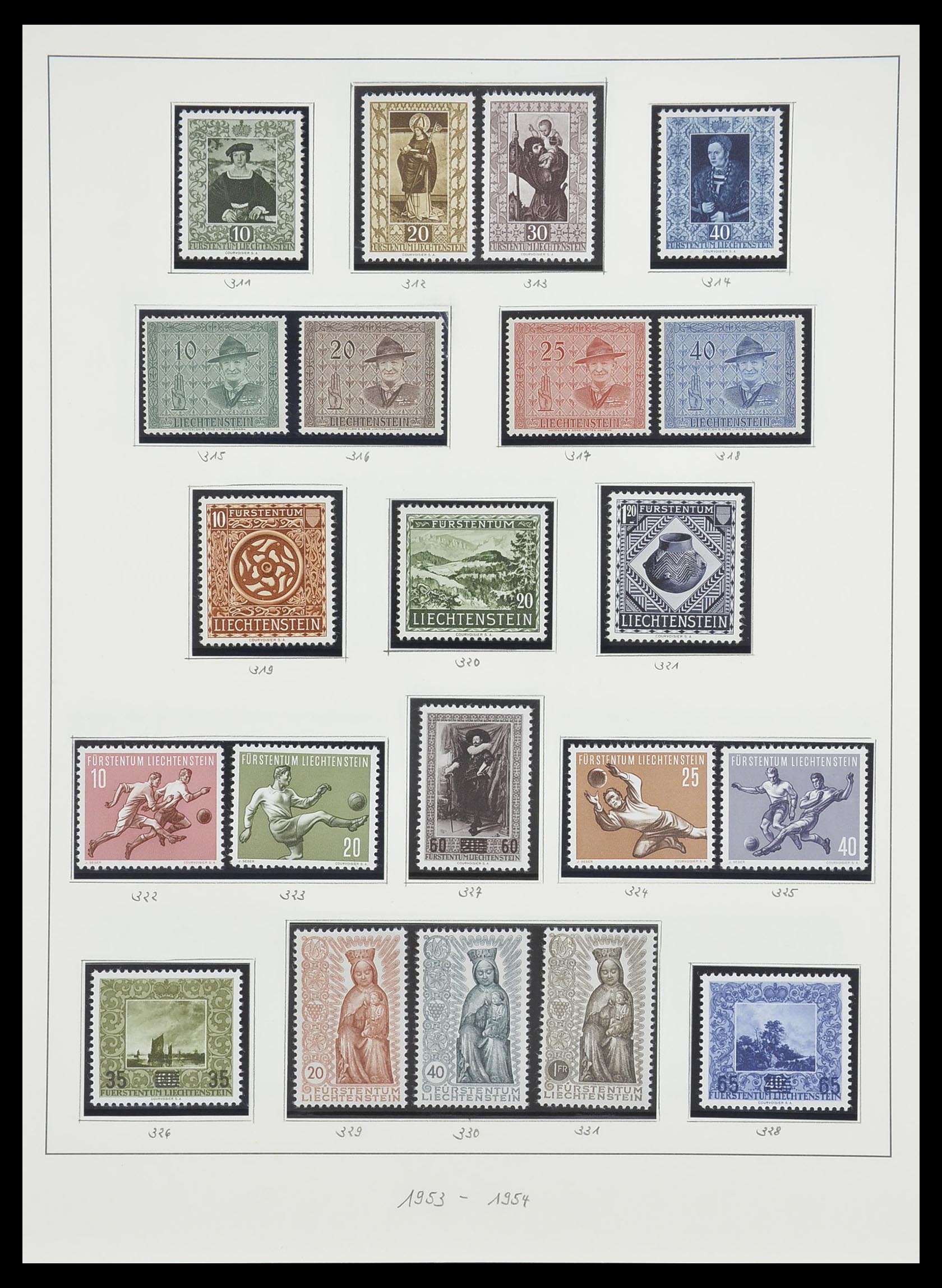 33493 054 - Stamp collection 33493 Liechtenstein 1912-2008.