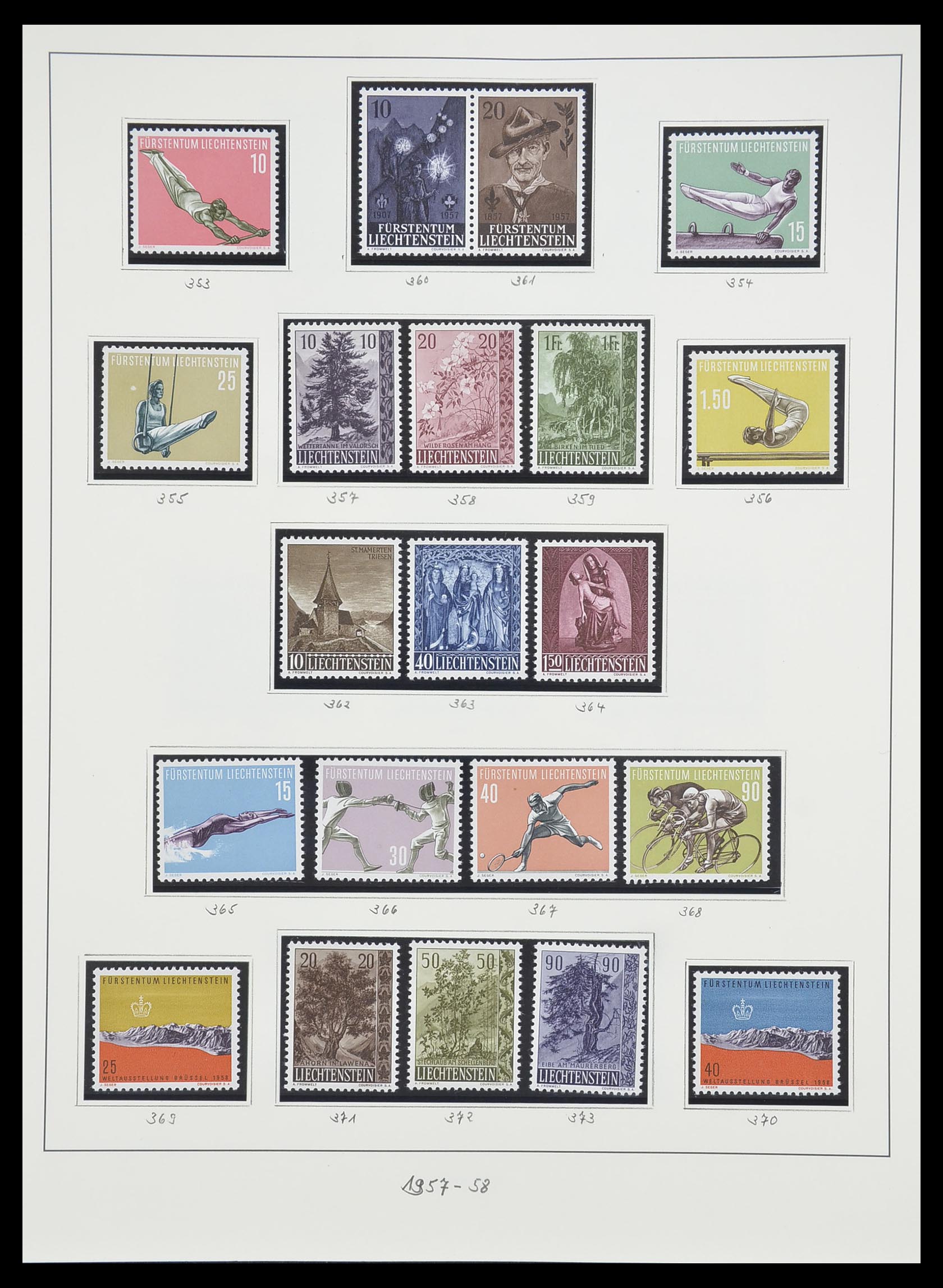 33493 056 - Postzegelverzameling 33493 Liechtenstein 1912-2008.