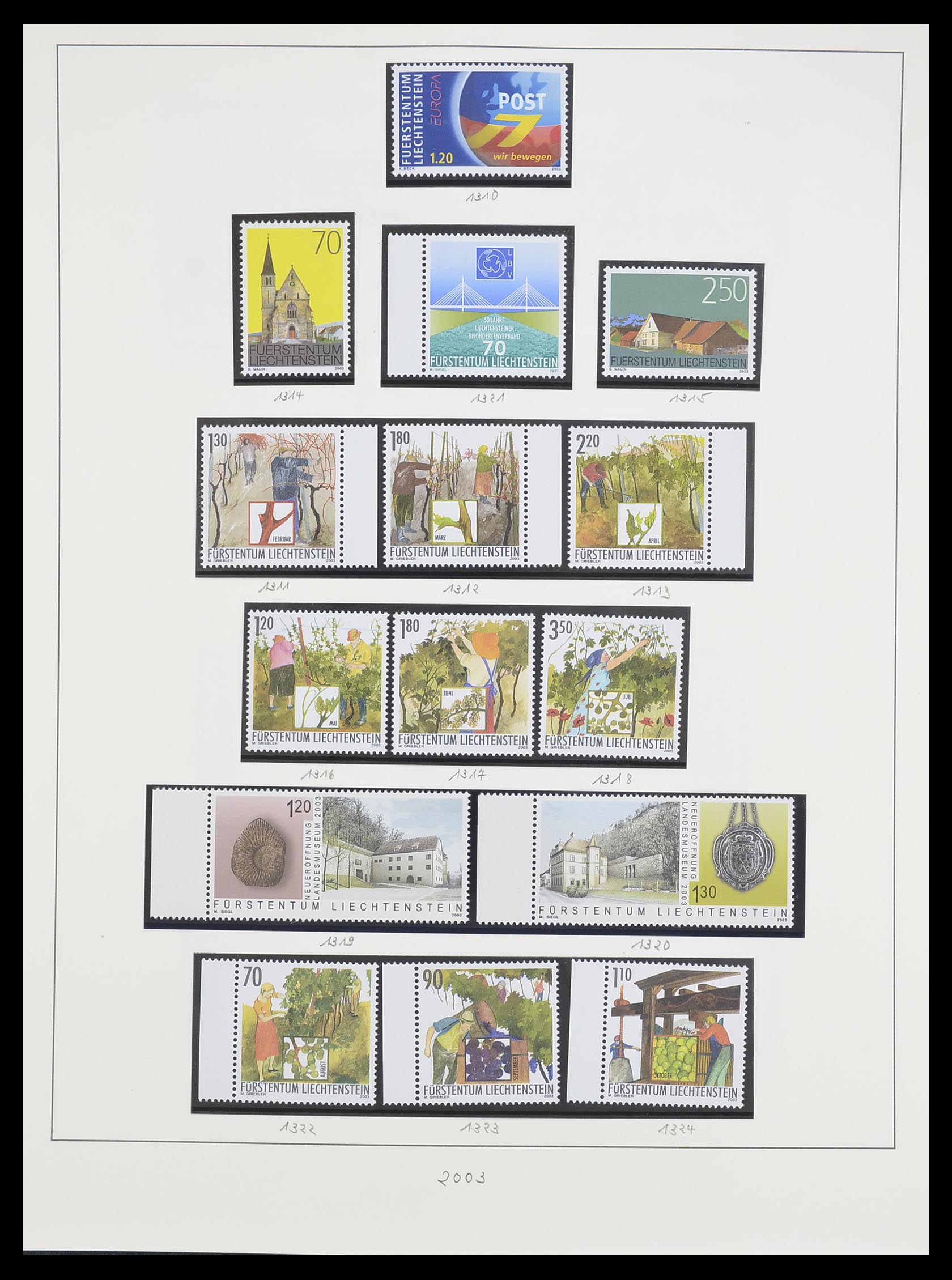 33493 183 - Stamp collection 33493 Liechtenstein 1912-2008.