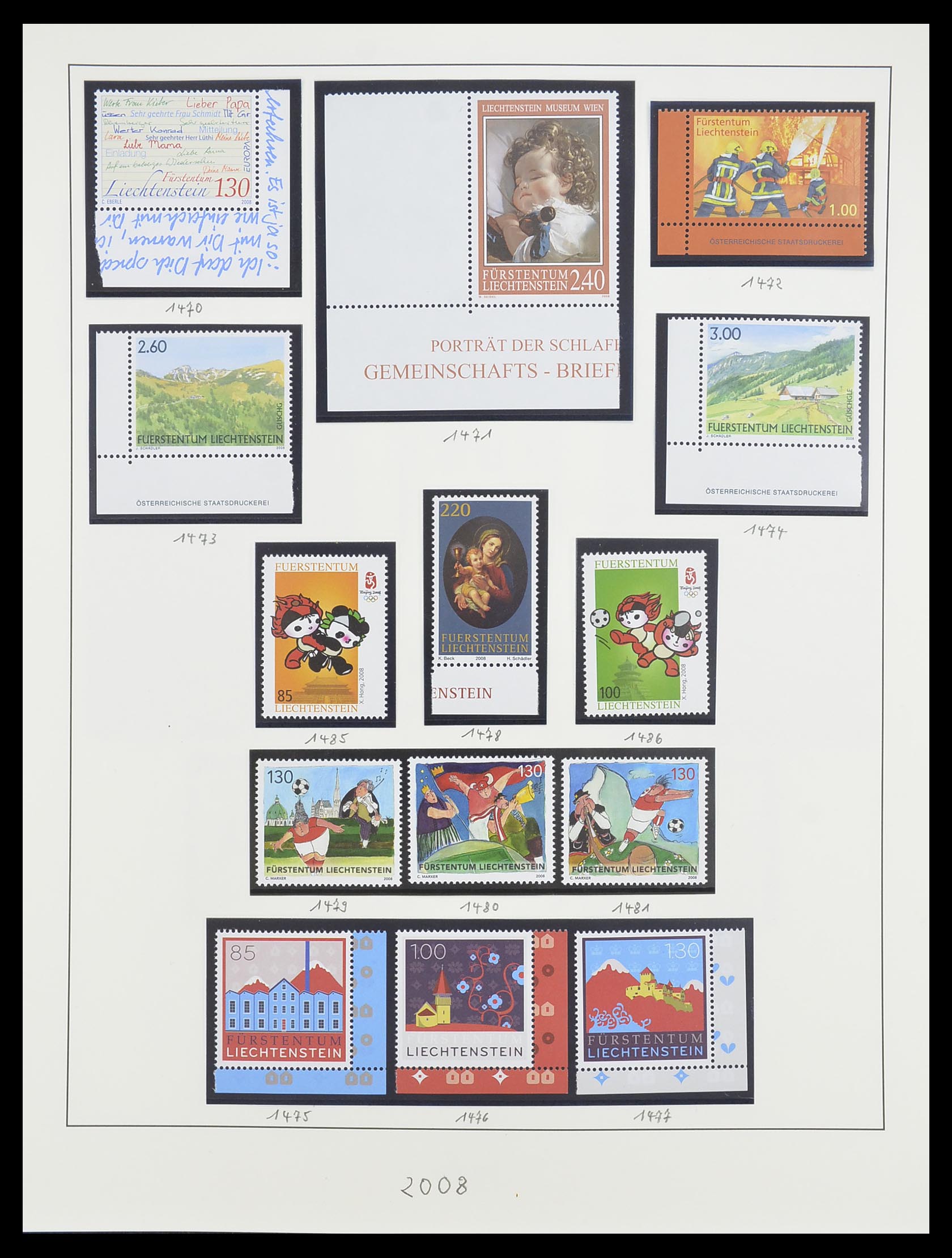 33493 222 - Postzegelverzameling 33493 Liechtenstein 1912-2008.