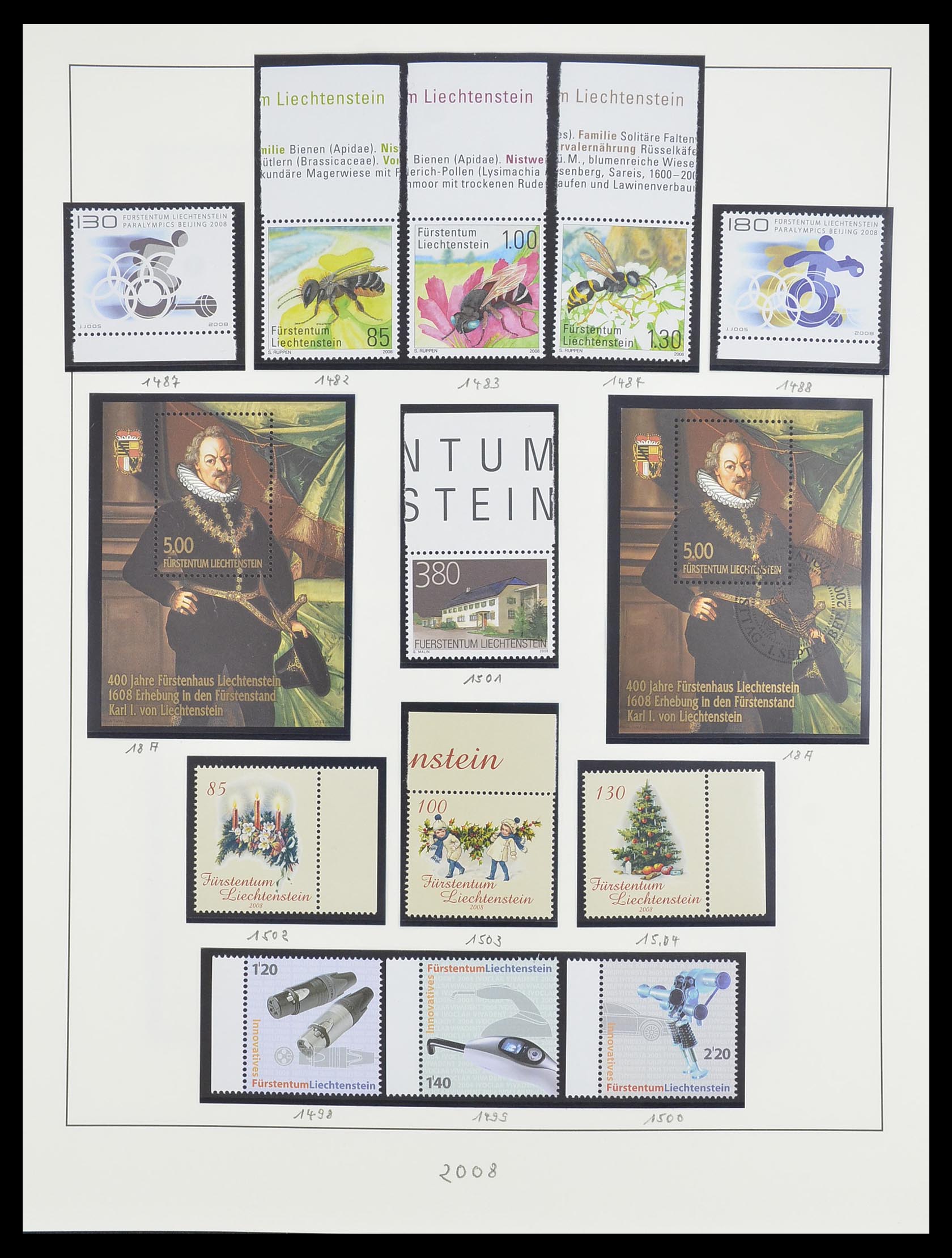 33493 223 - Postzegelverzameling 33493 Liechtenstein 1912-2008.