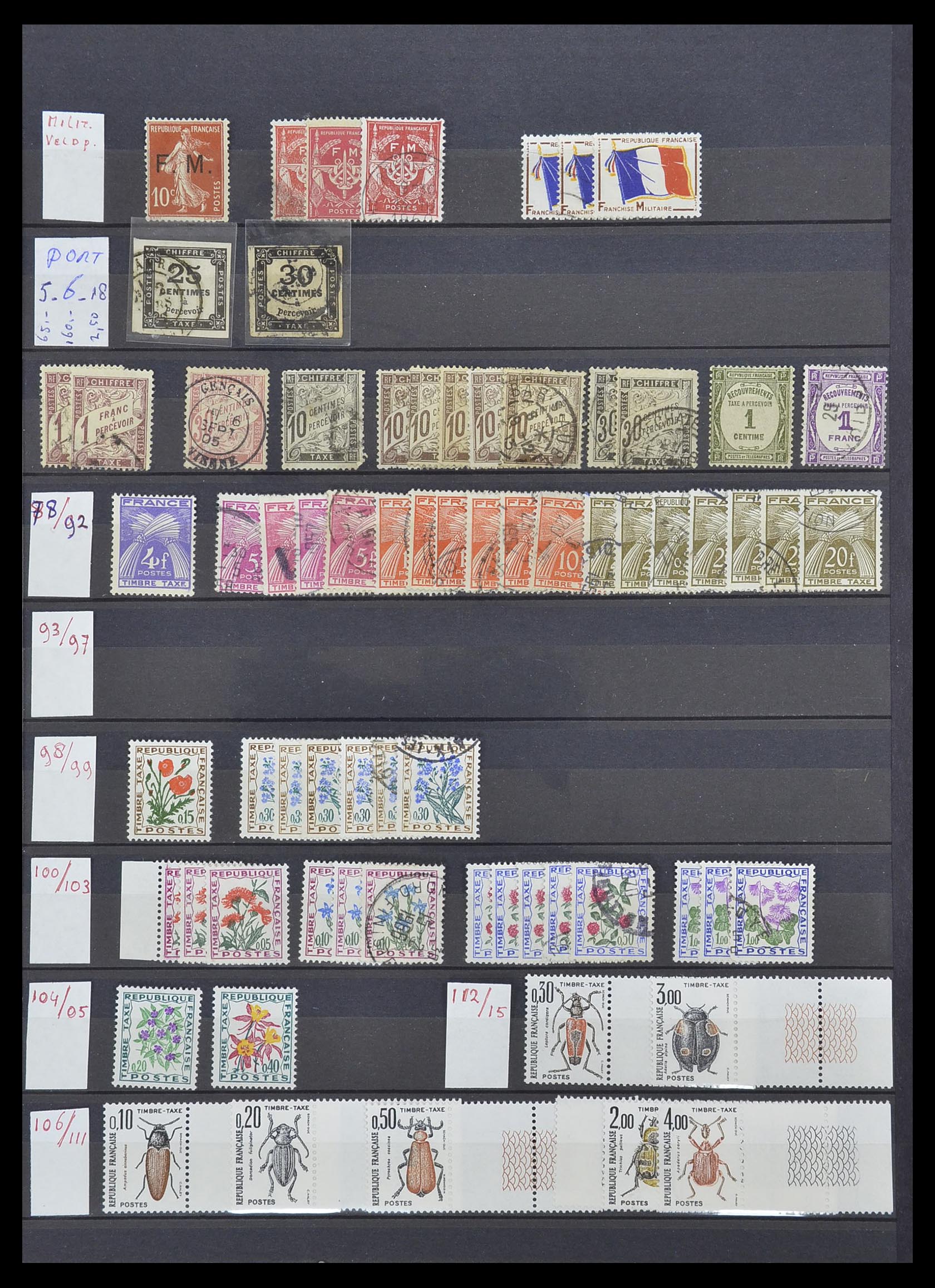 33495 012 - Postzegelverzameling 33495 Frankrijk back of the book 1870-1950.